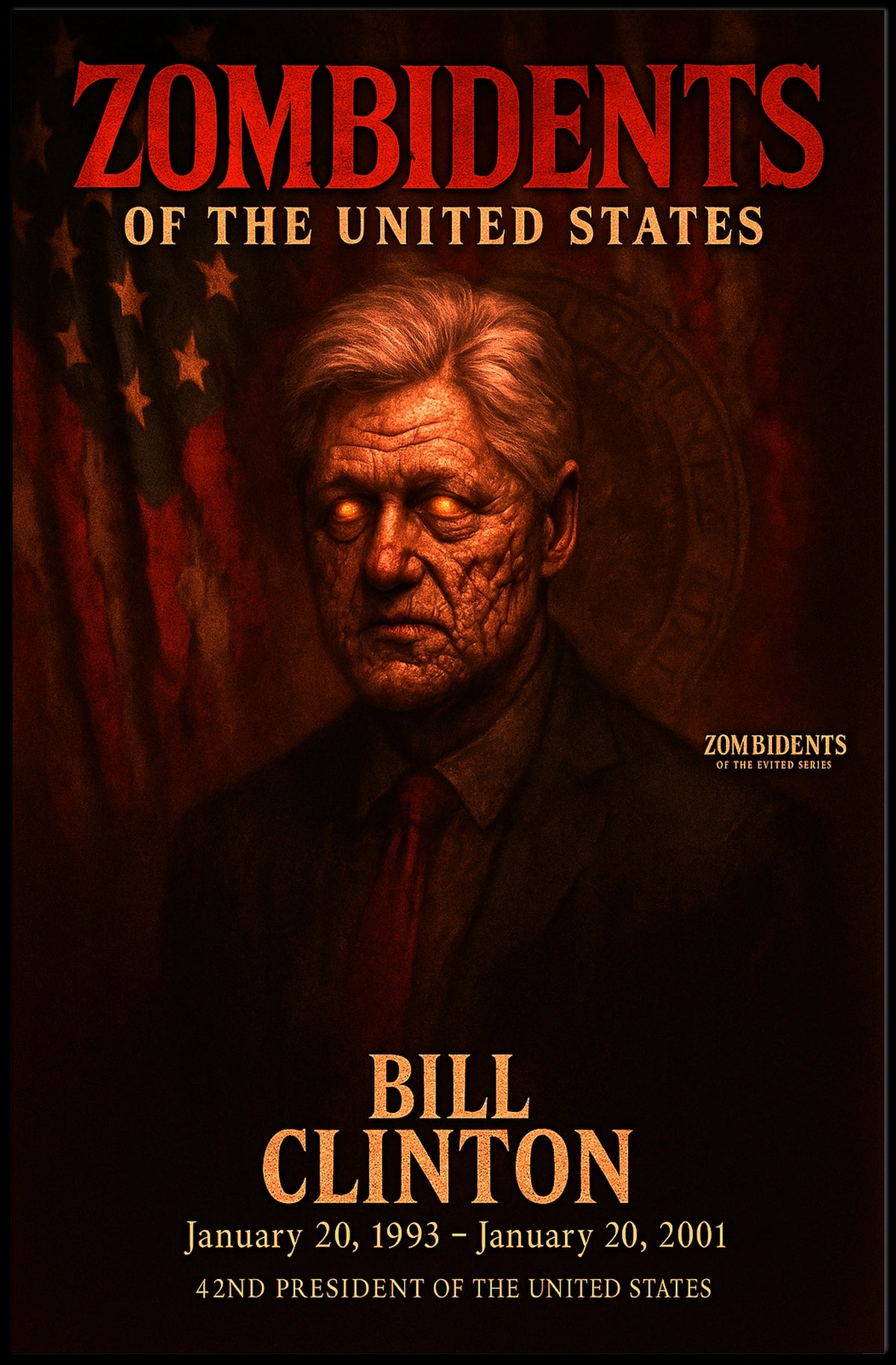 Bill Clinton 42nd President of the United States Zombidents Poster Series