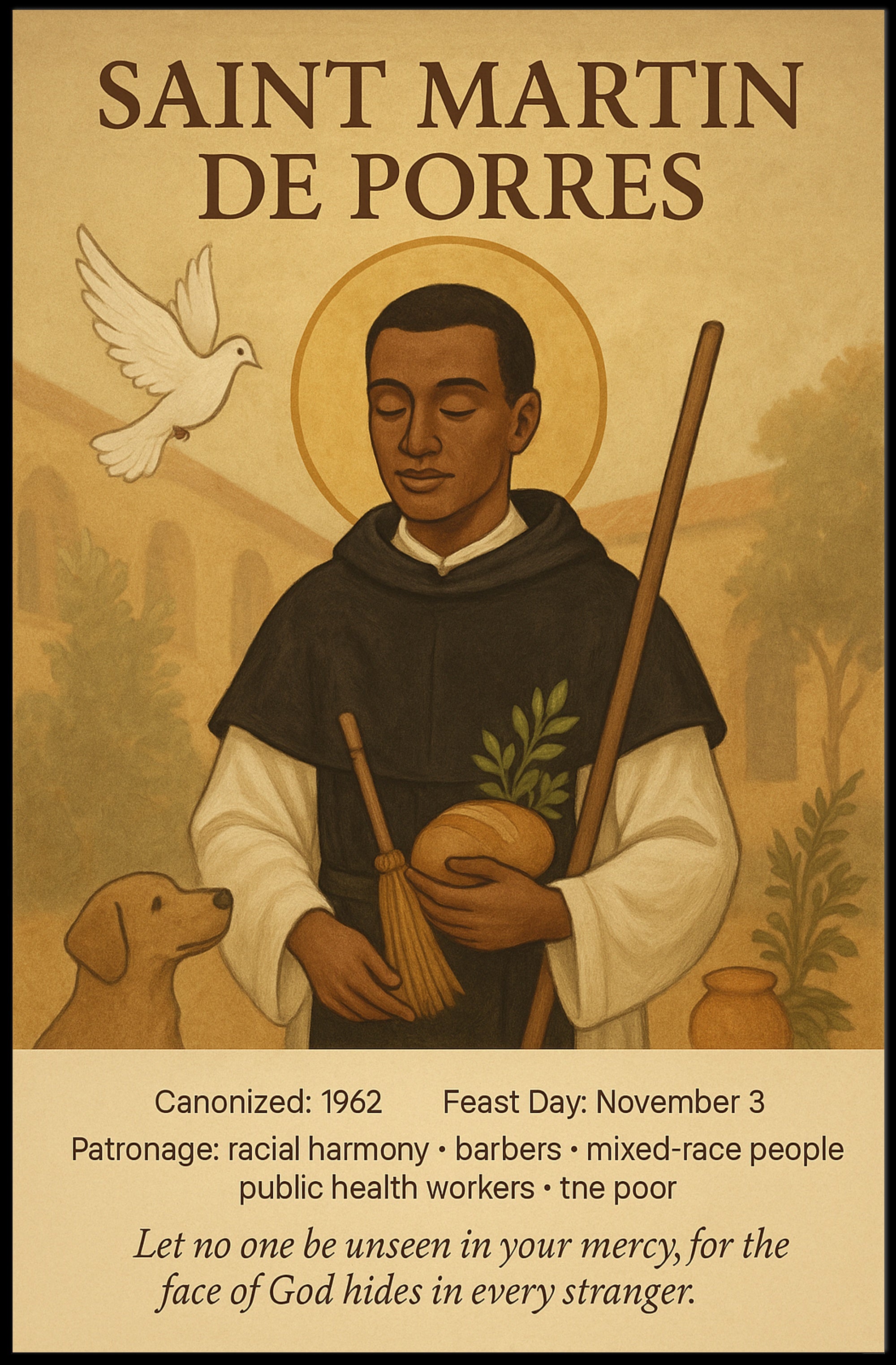 Saint Martin de Porres Spiritual Heritage Poster