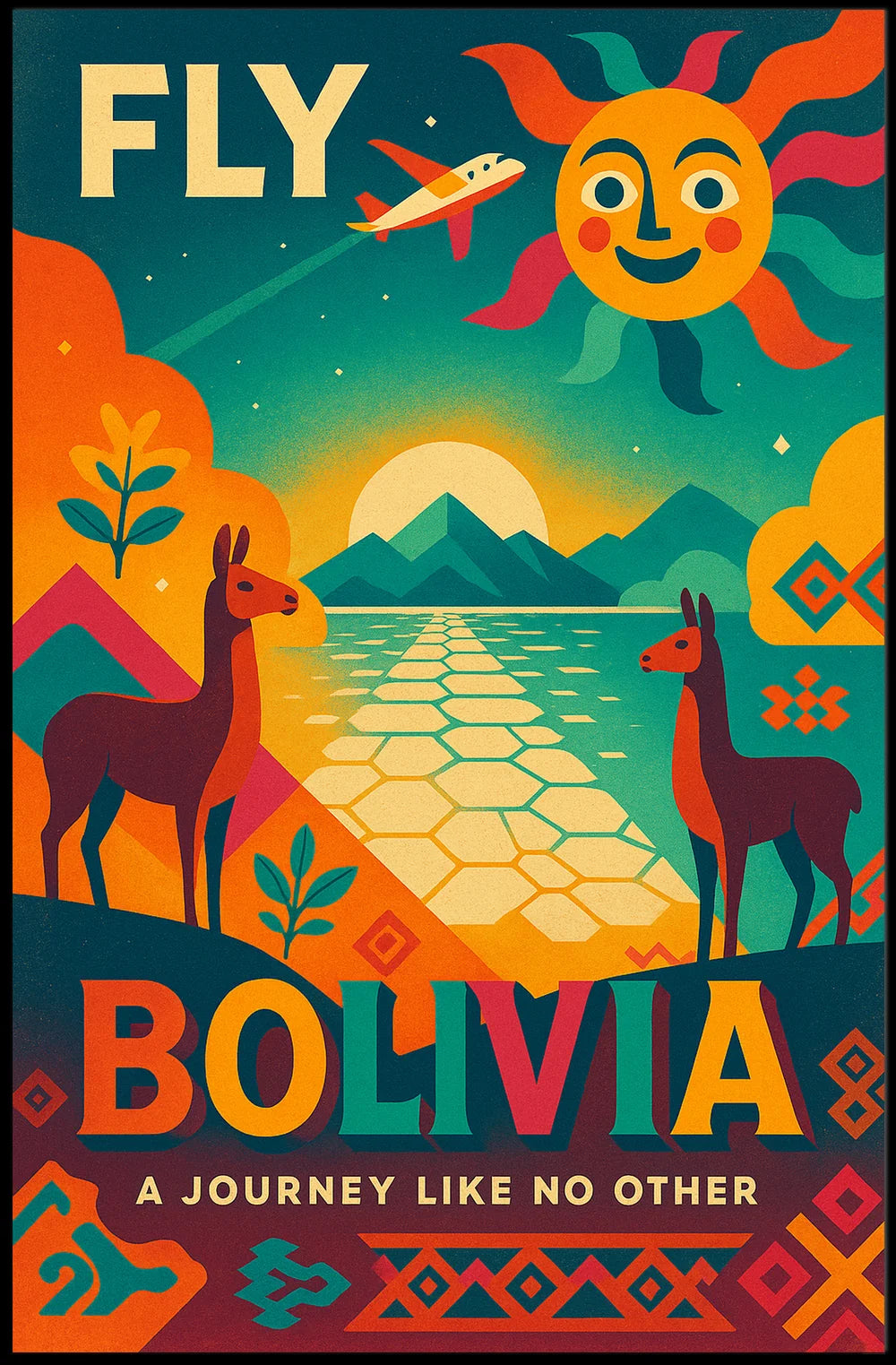 Bolivian Adventure Retro Travel Poster PosterGoat