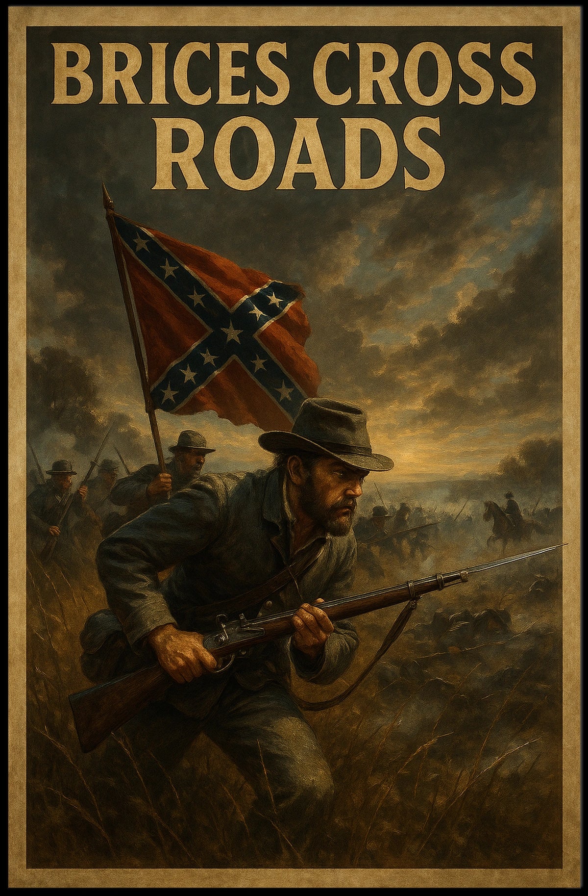 Brices Cross Roads Vintage Travel Scenic Wanderlust Poster