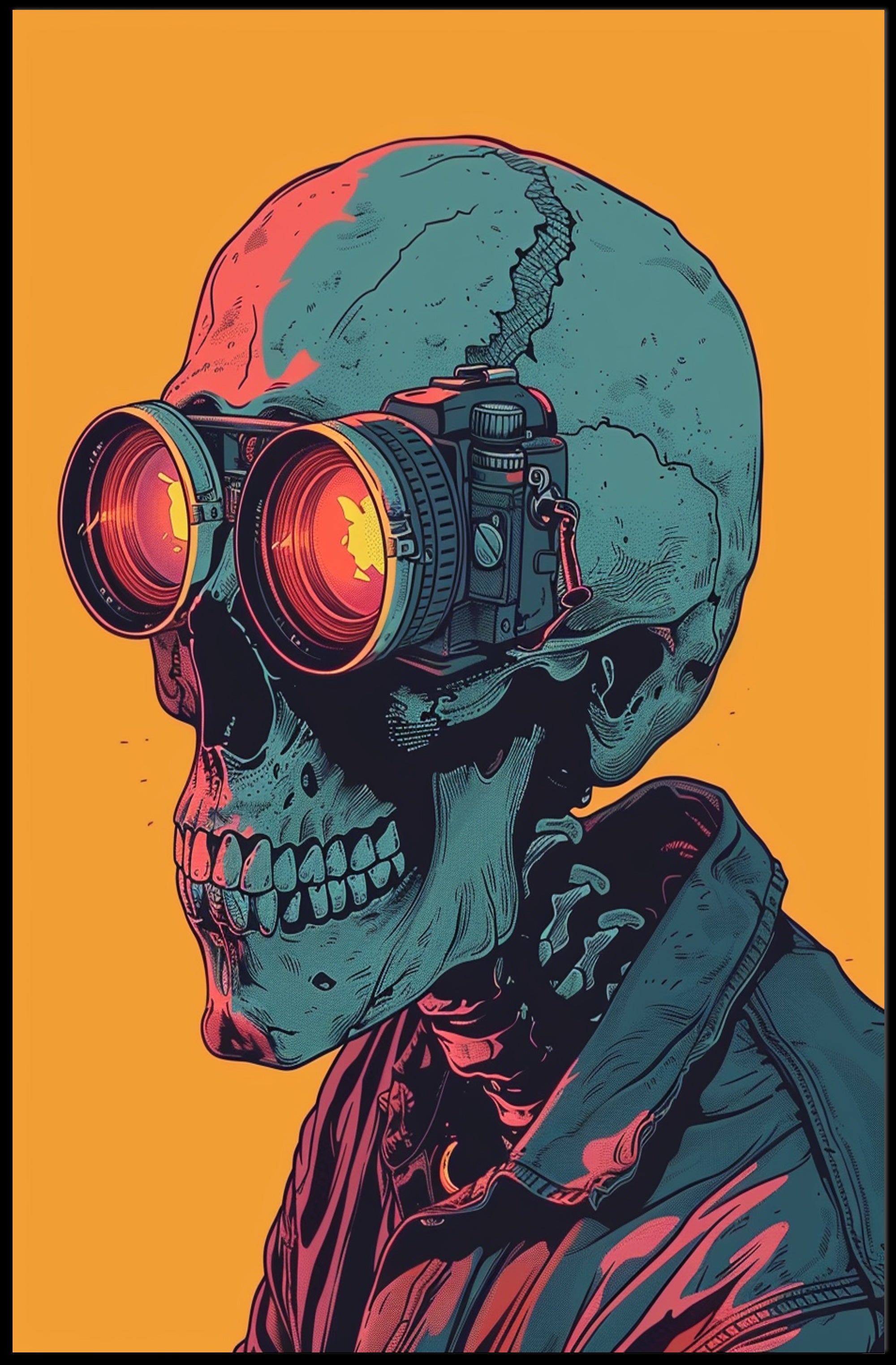 Futuristic Skull Vision Poster for Unique Home Decor PosterGoat