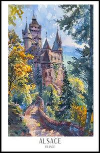 Alsace Castle in Autumn Poster PosterGoat