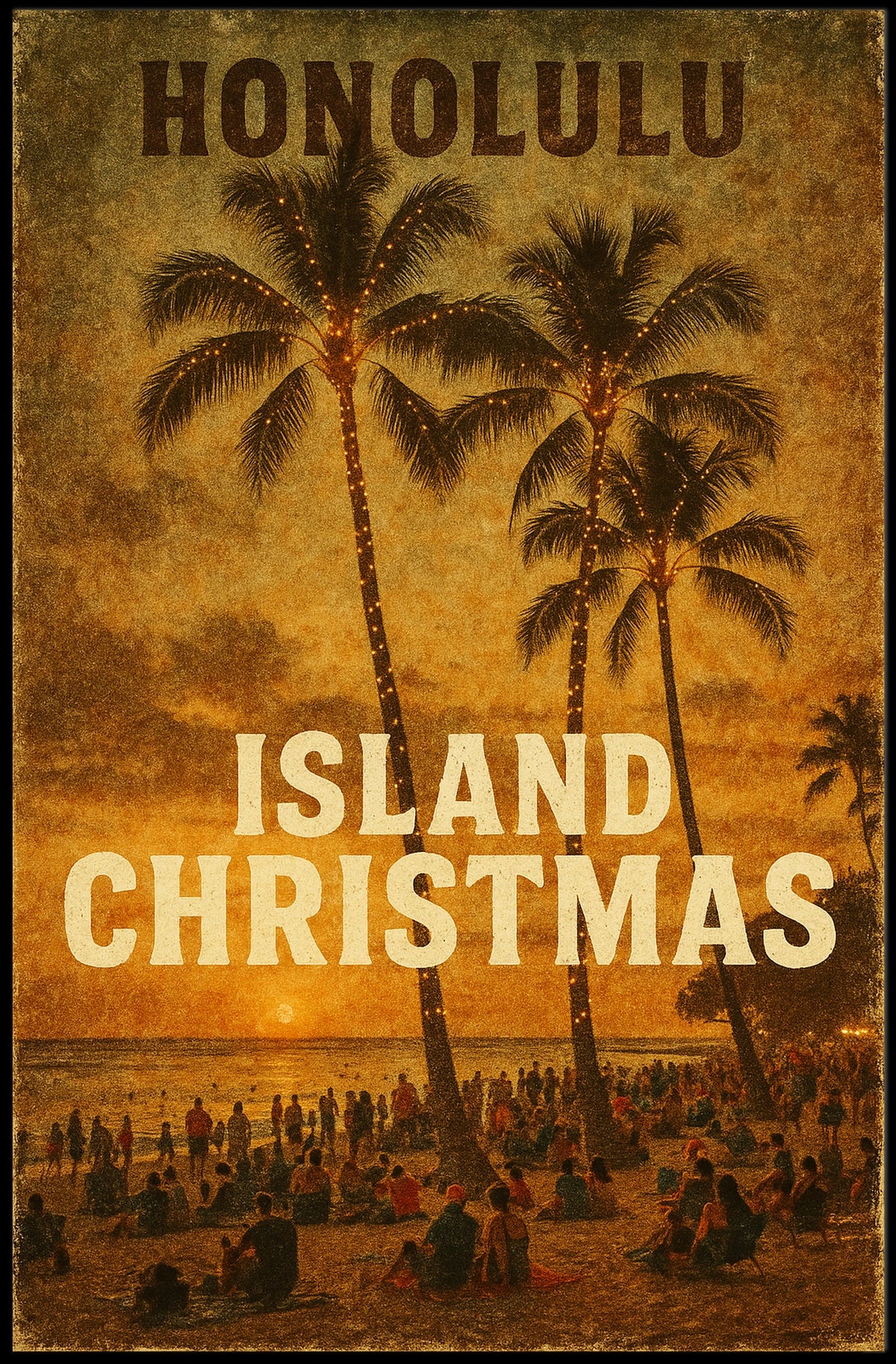 Island Christmas In Honolulu Poster