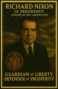 Richard Nixon Presidential Era Art Print Historical Poster