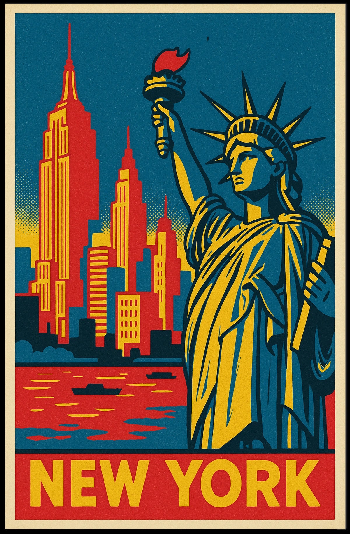 New York Iconic Landmarks Poster