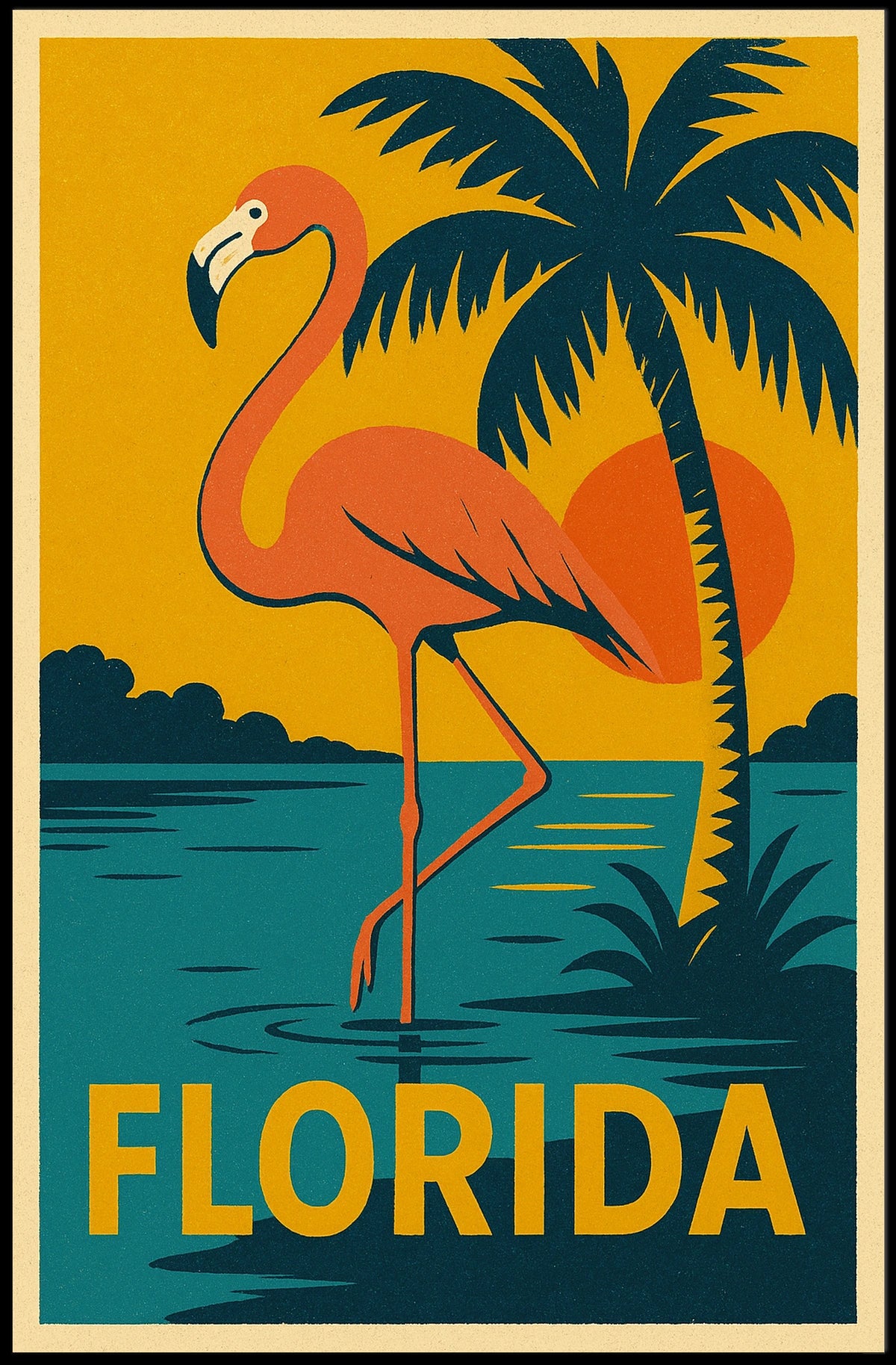 Florida Flamingo Poster