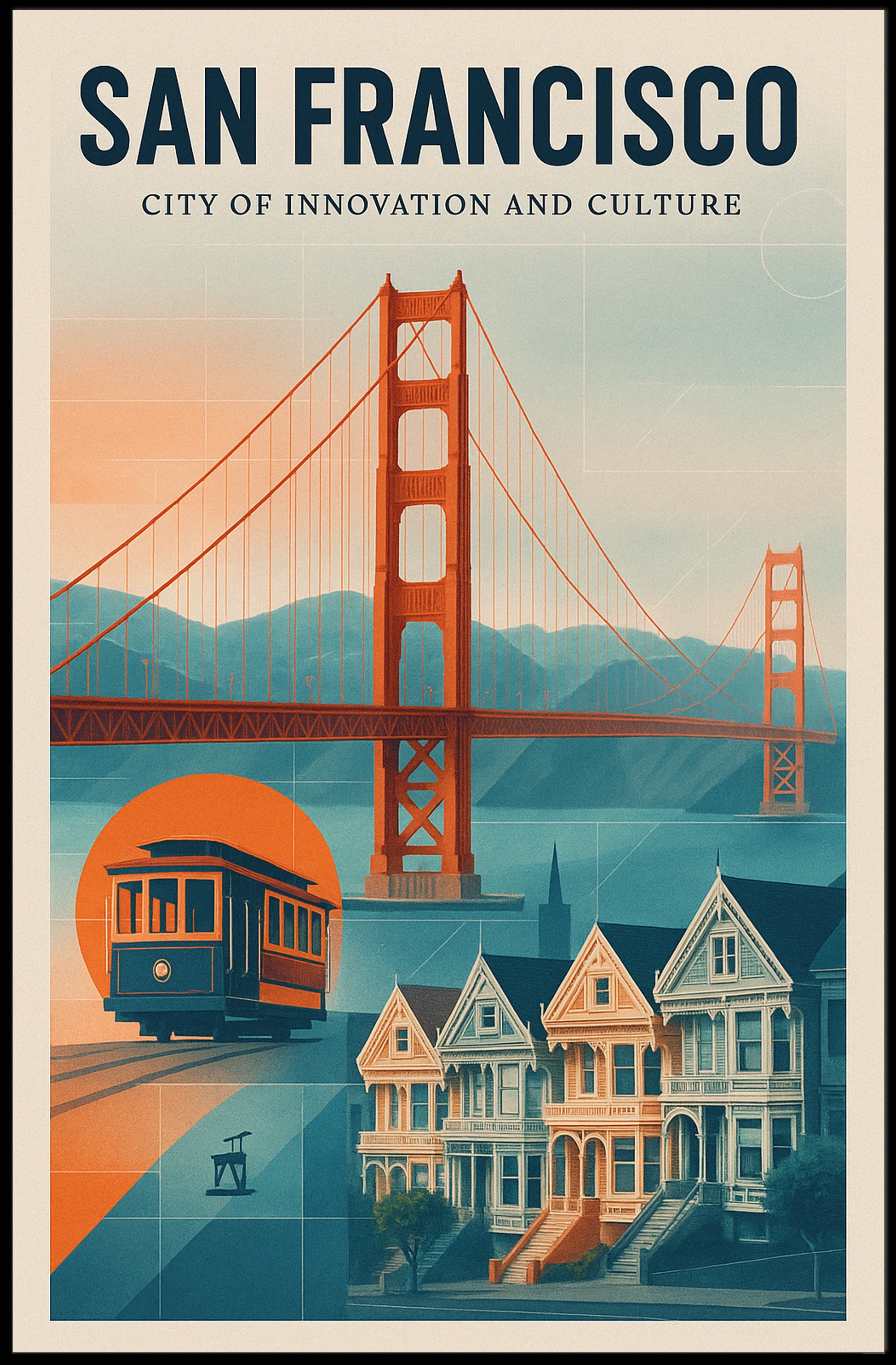San Francisco City of Innovation and Culture Poster PosterGoat
