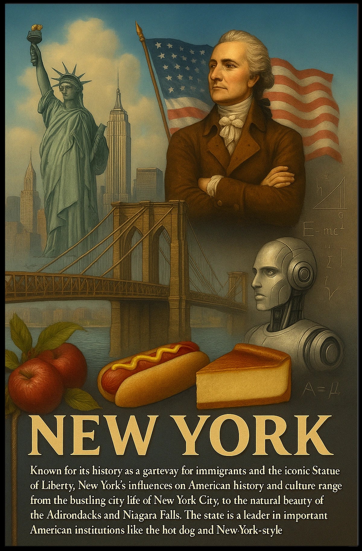 New York Heritage Poster Vintage Wall Art