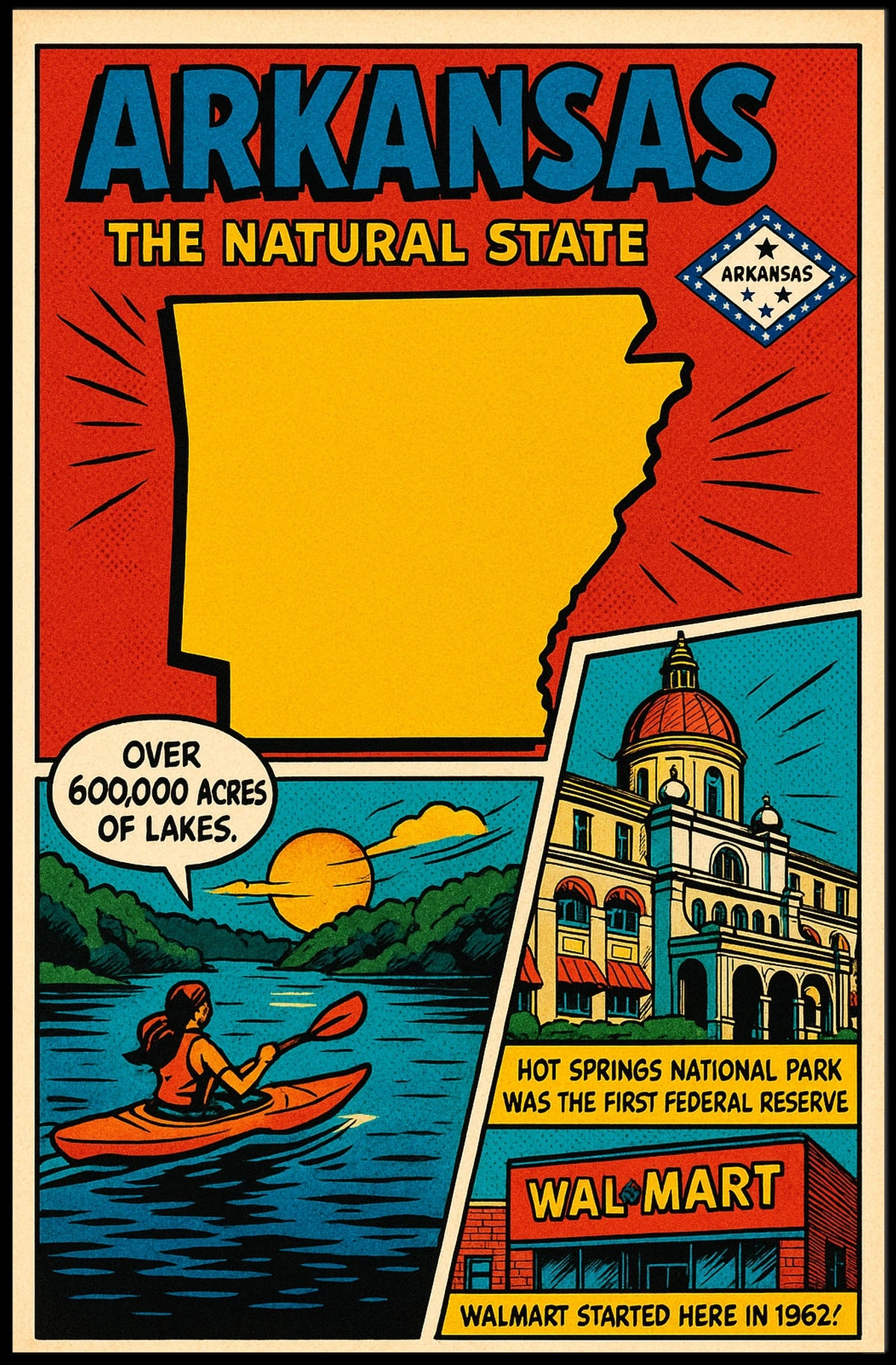 Arkansas Attractions Lakes Hot Springs National Park Poster