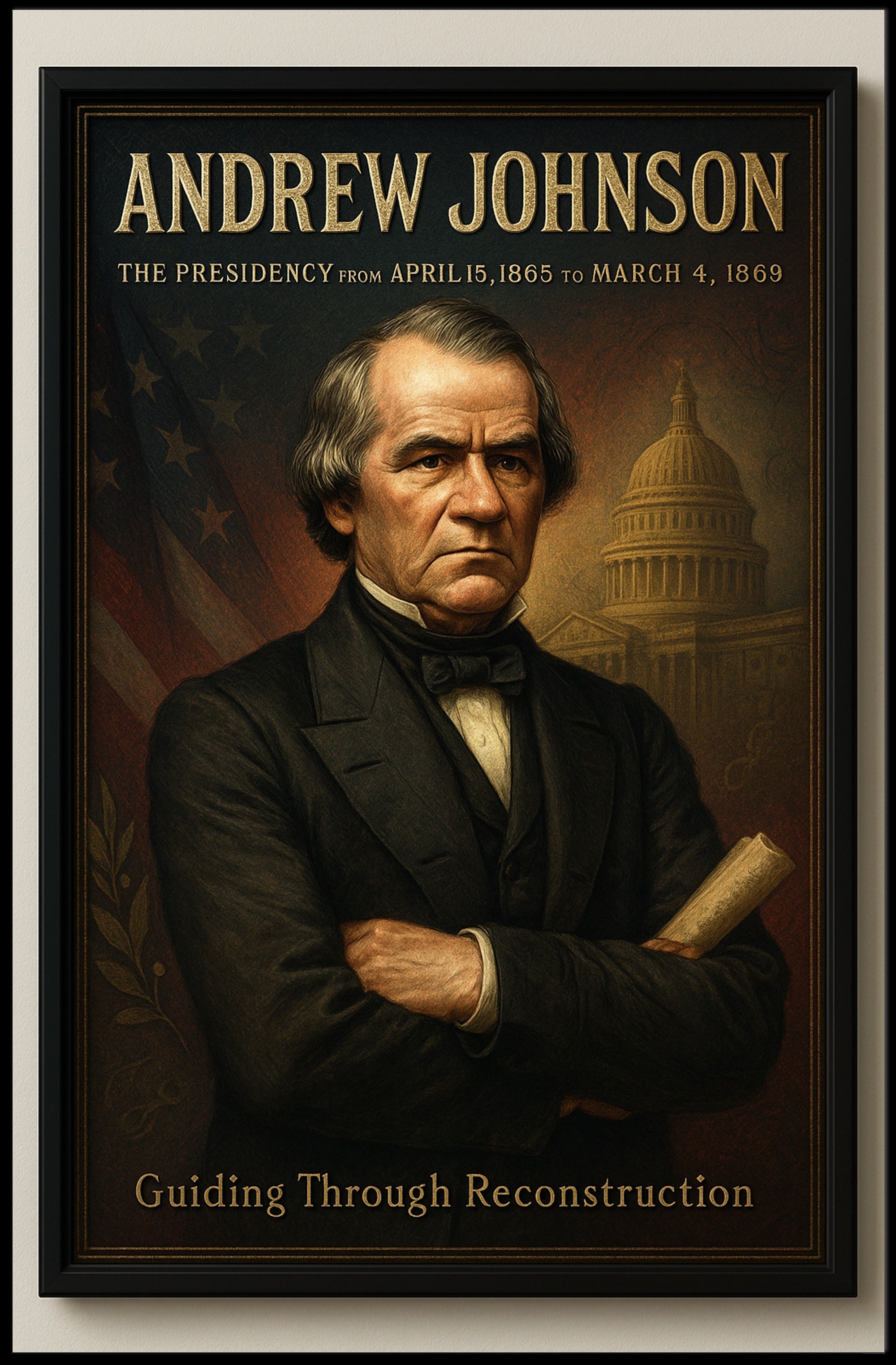 Andrew Johnson Vintage Presidential Historical Poster
