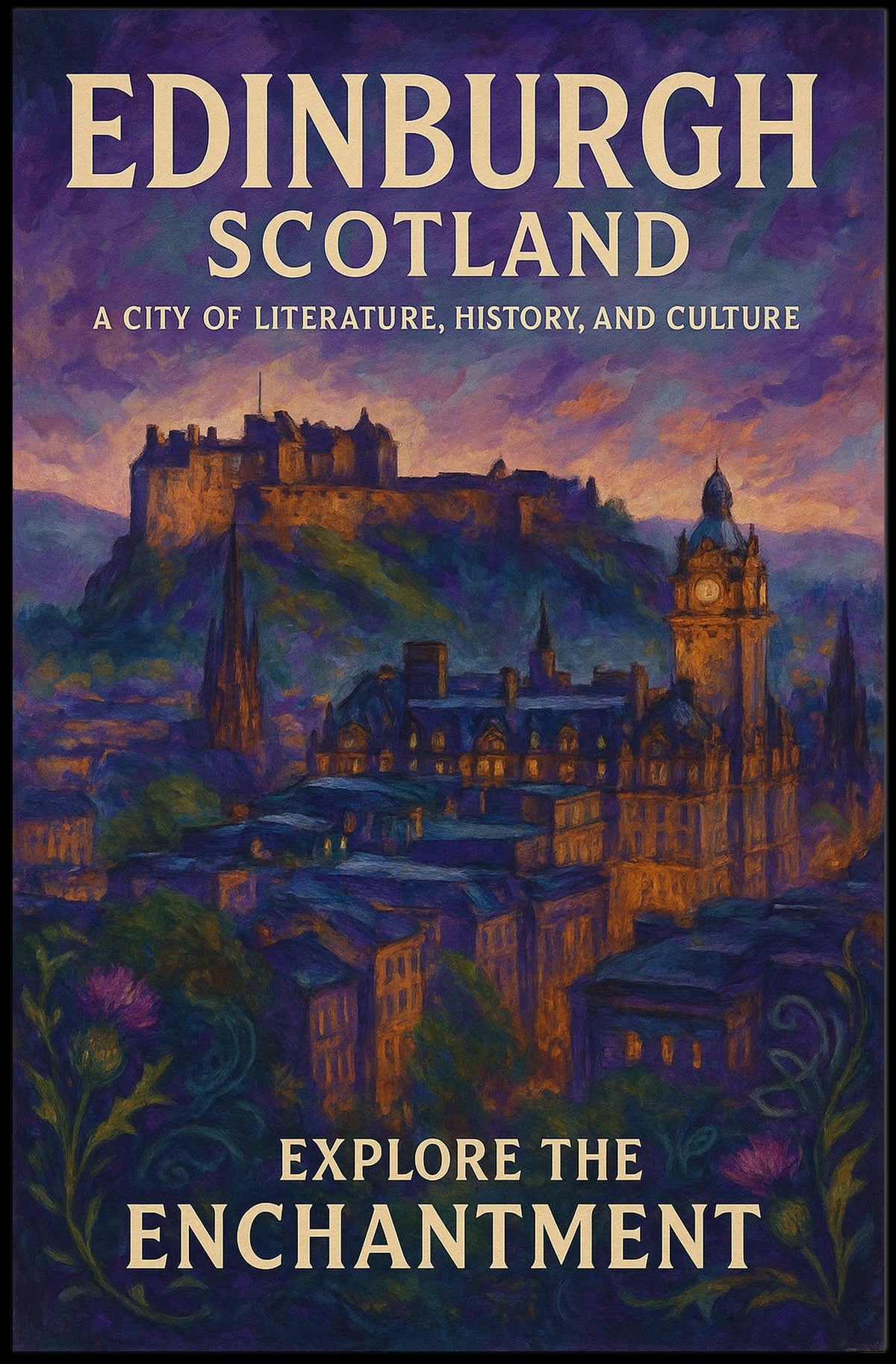 Edinburgh Poster Captivating Wall Art for Travel Lovers