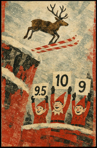 Reindeer Ski Jump Poster