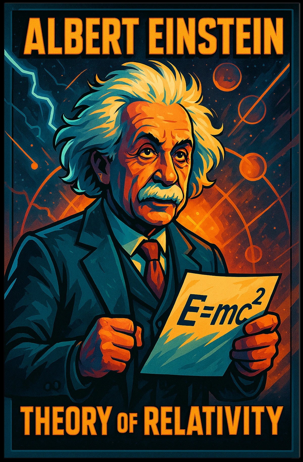 Einstein Relativity Vintage Science Wanderlust Poster