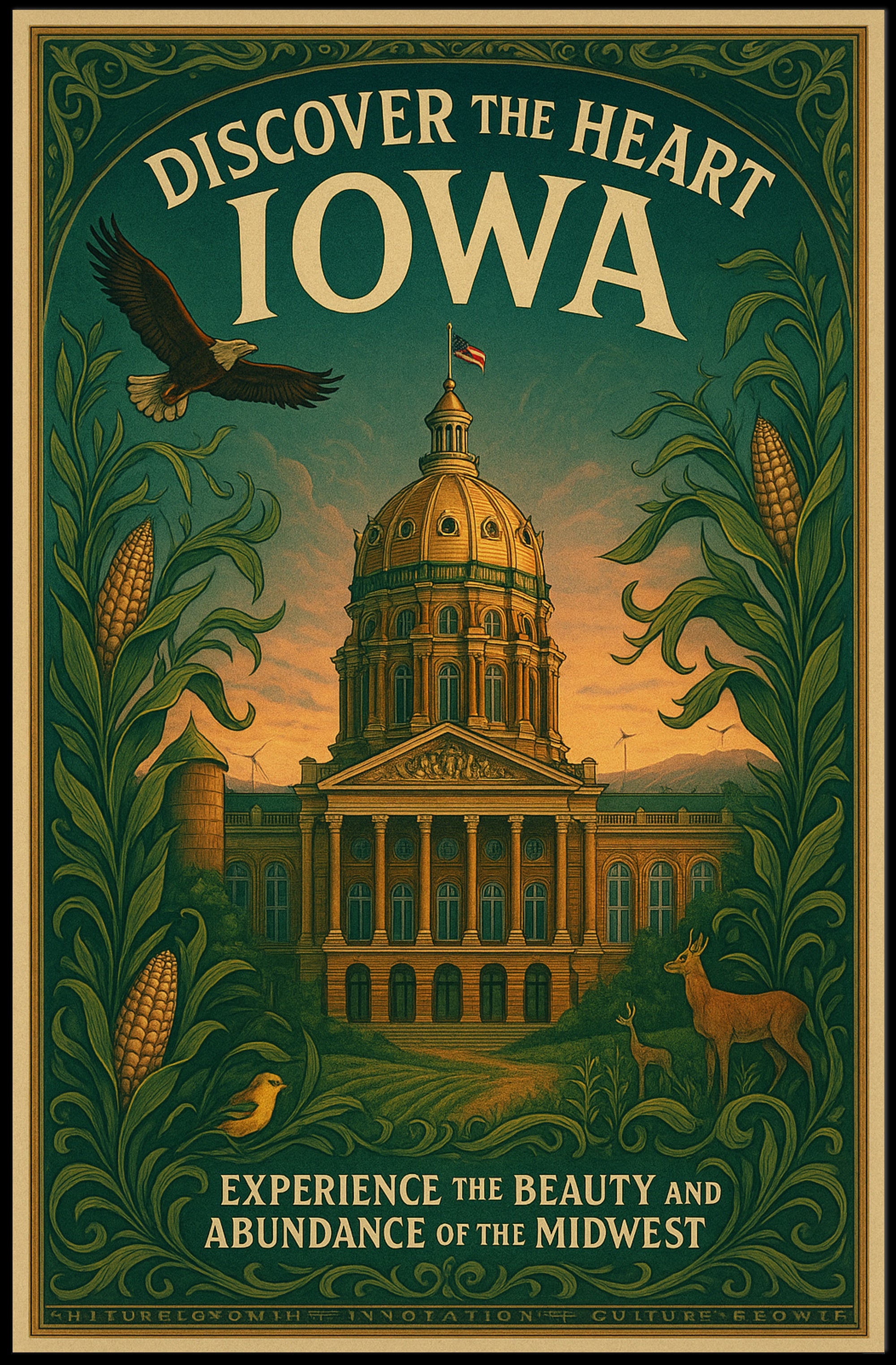 Discover The Heart Of Iowa Poster