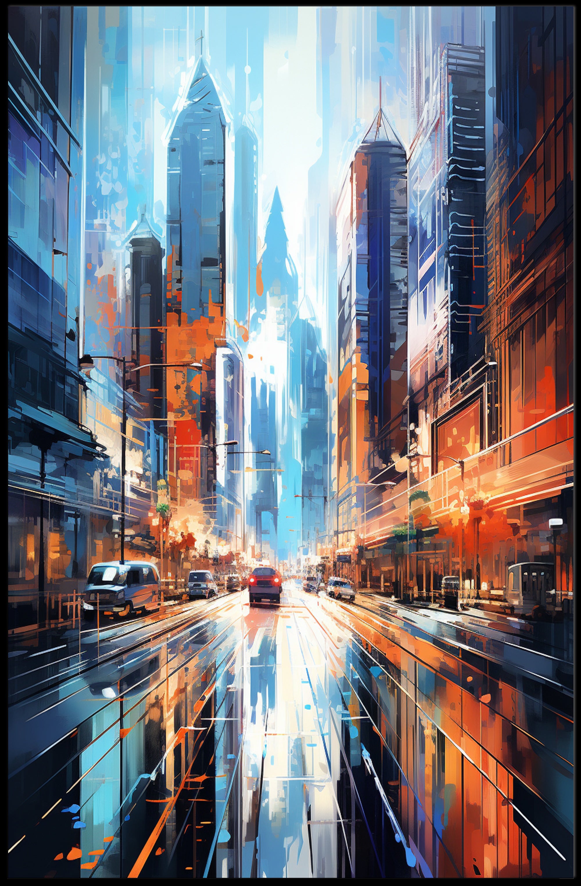 Urban Vibes A Futuristic Cityscape Poster