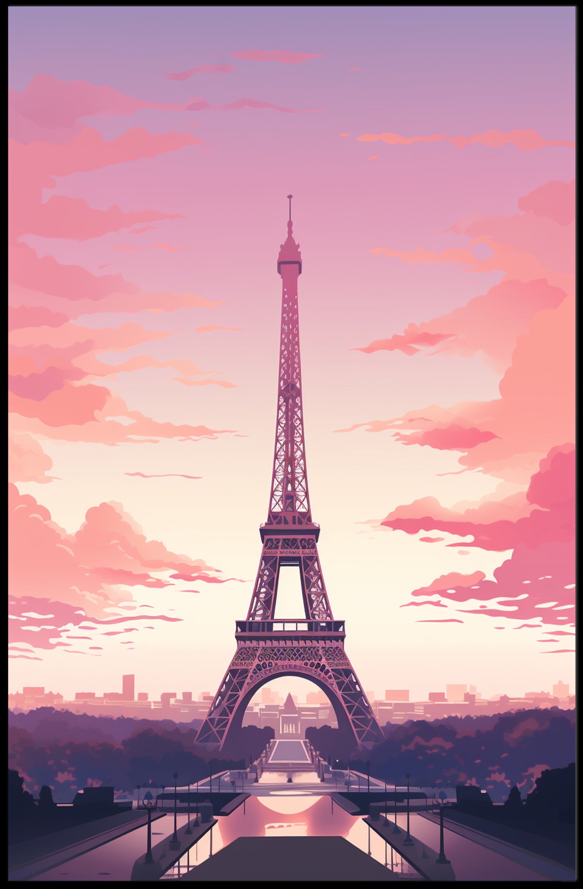 Eiffel Tower At Sunset Poster