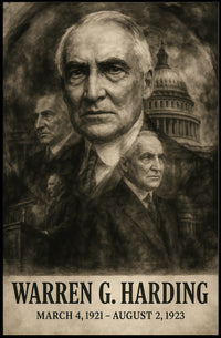 Warren G. Harding 29th President of the United States Double Exposure Poster