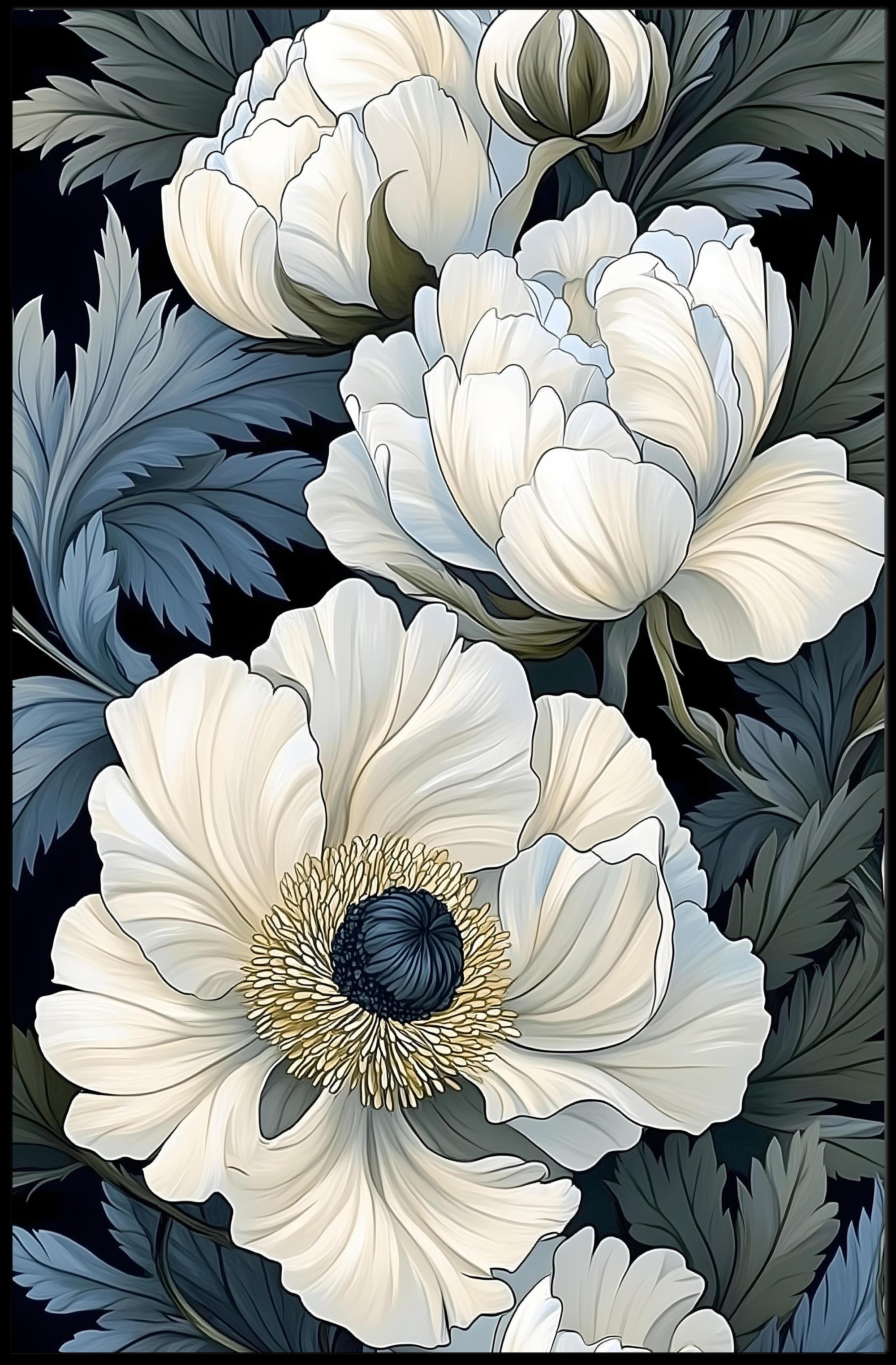 Elegant Floral Design Wall Art Print