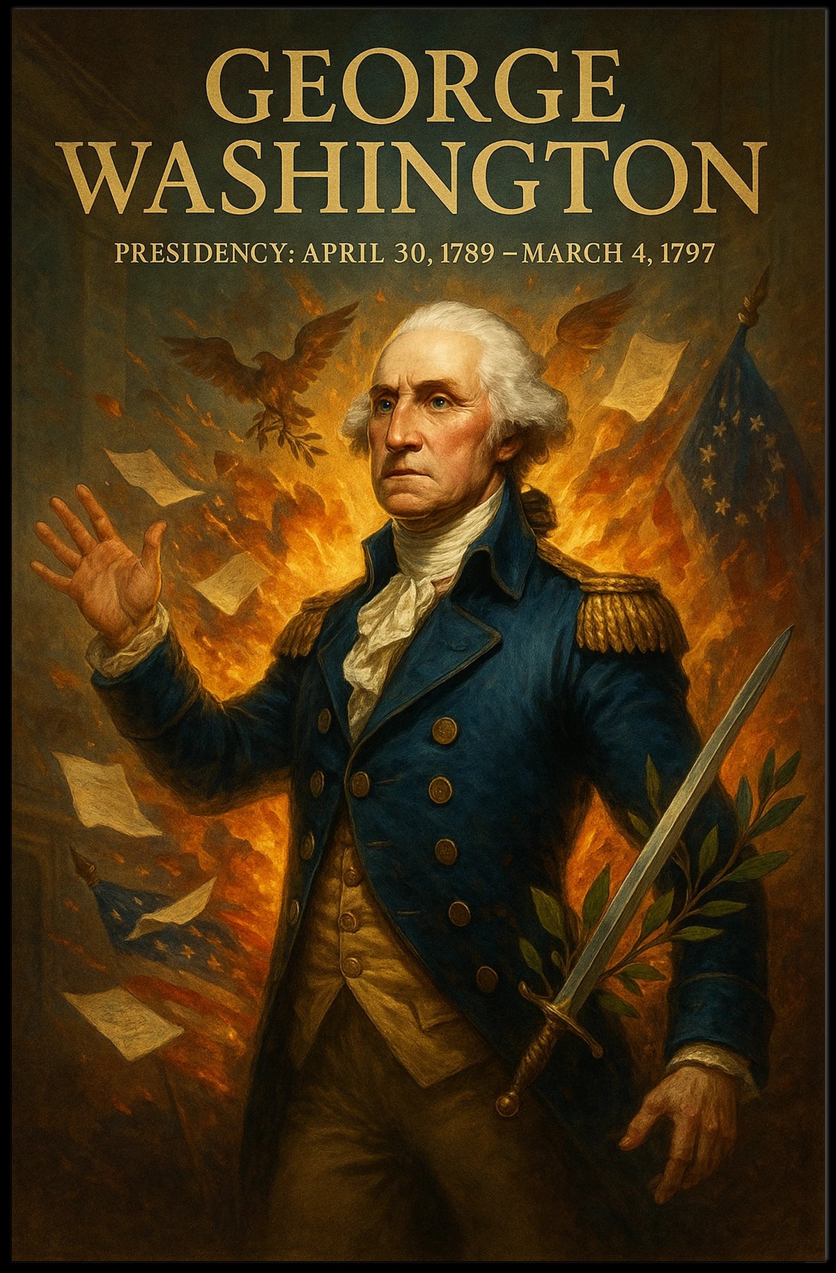 18th-Century Patriotic Hero Historical or Presidential Poster