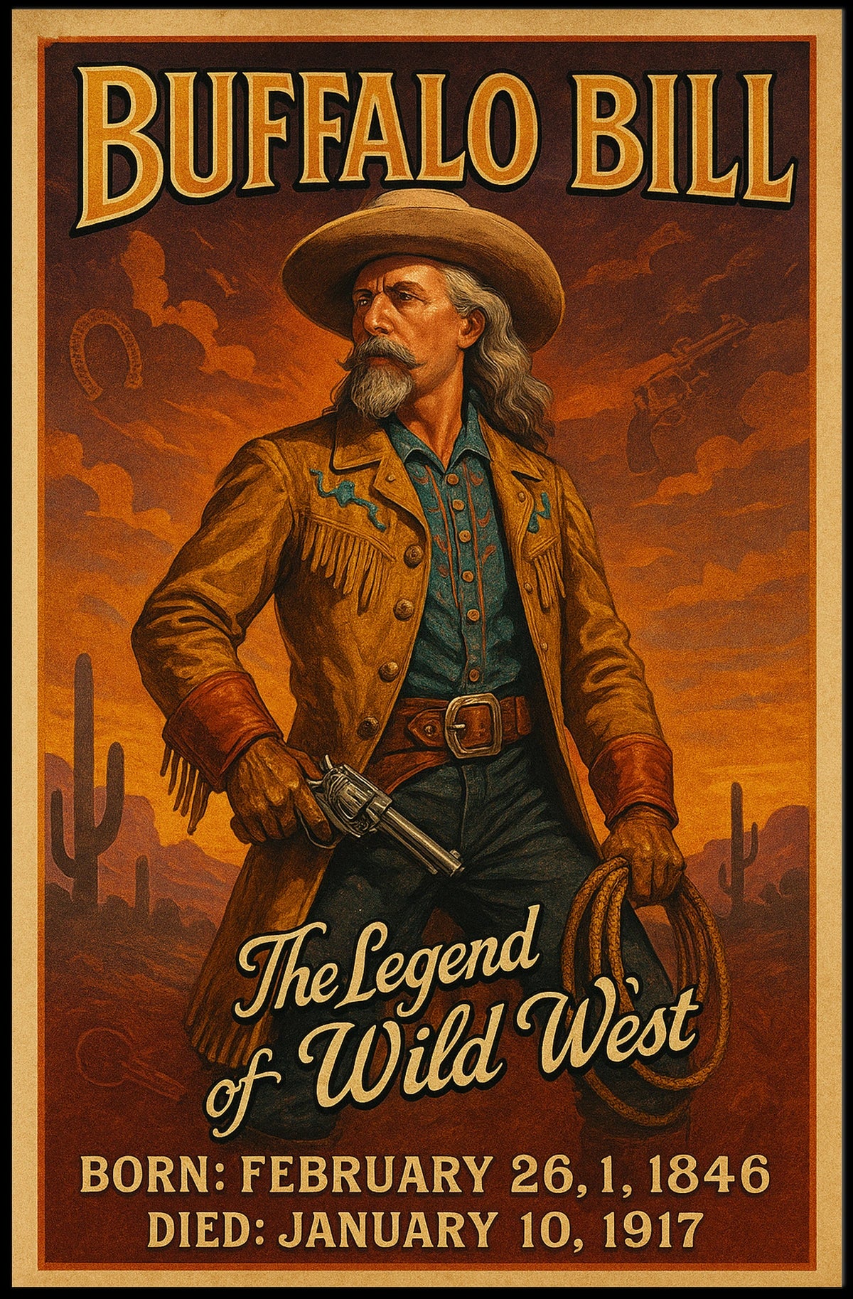Rugged Wild West Legend: Historical or Presidential Poster