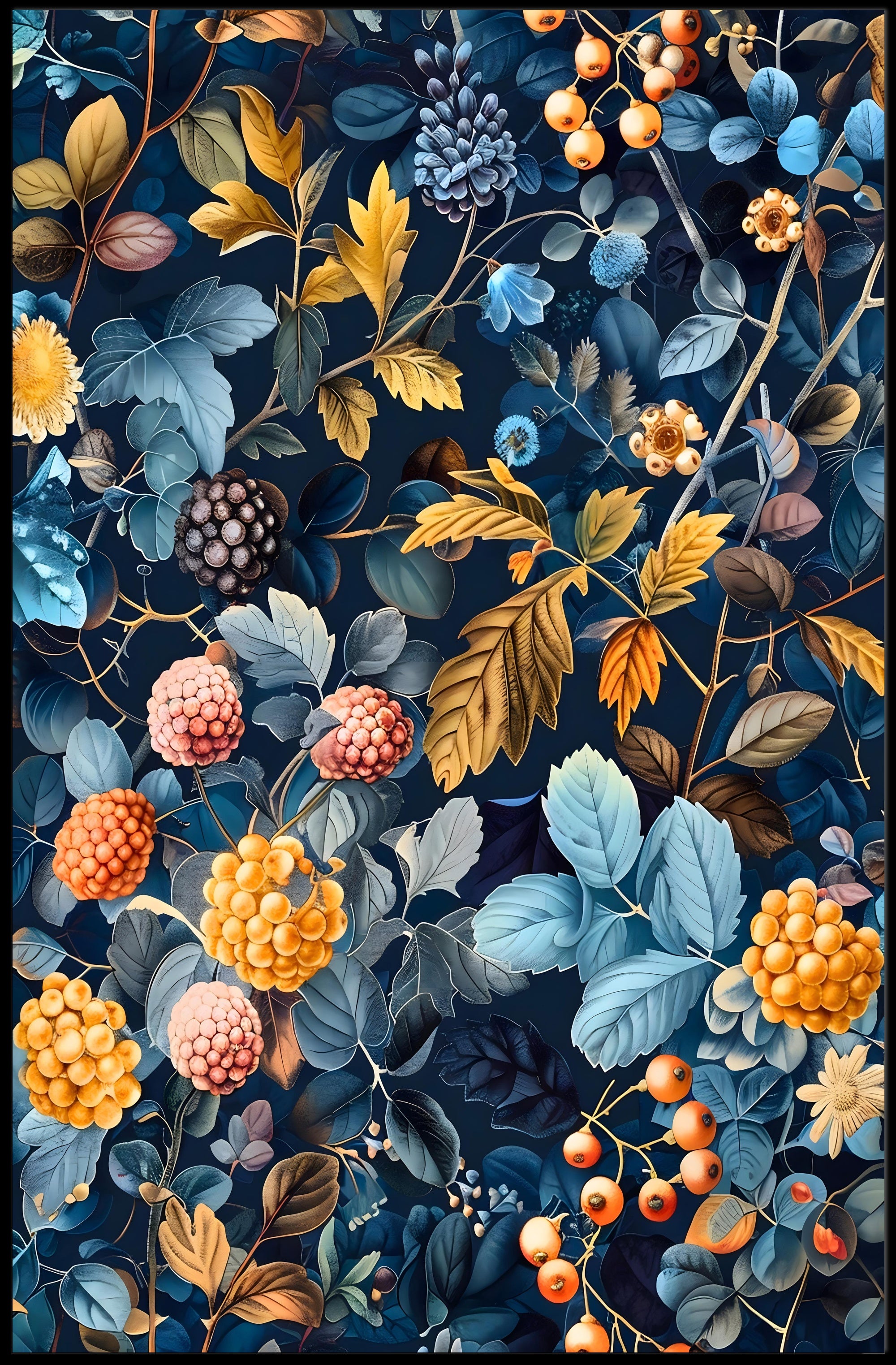 Botanical Abundance Art Print: Abstract or Artistic Poster