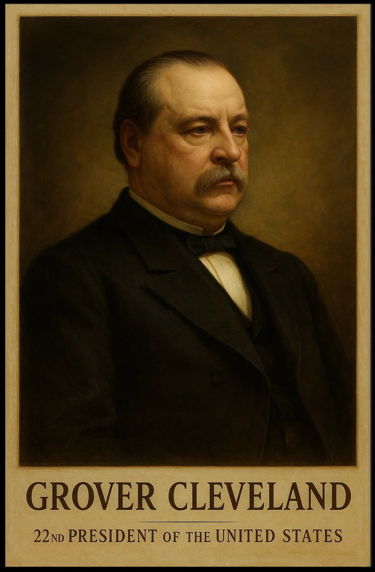 Grover Cleveland Presidential Portrait Historic Art Poster