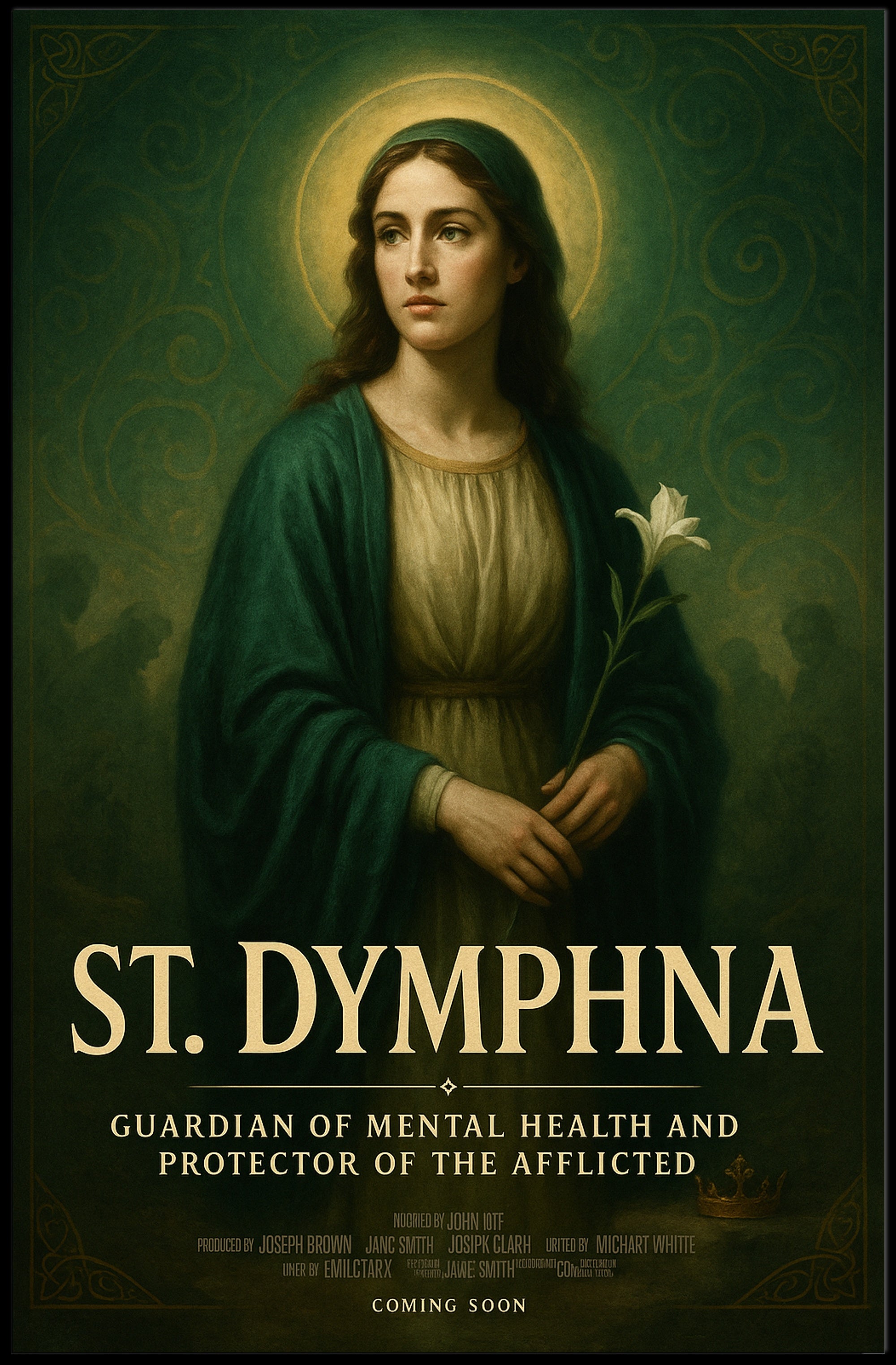 St. Dymphna Guardian of Mental Health Poster PosterGoat