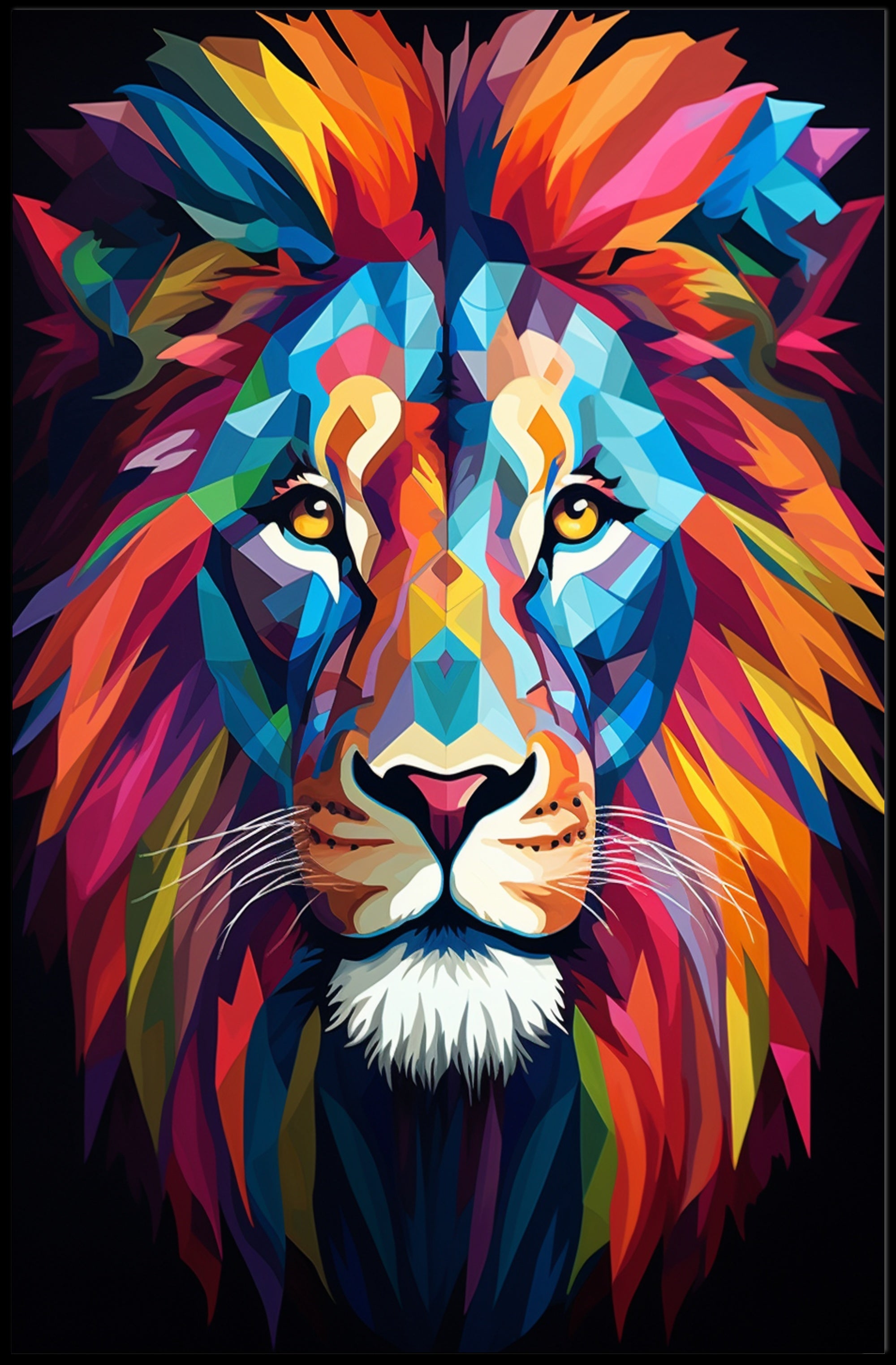 Vibrant Lion Art Poster