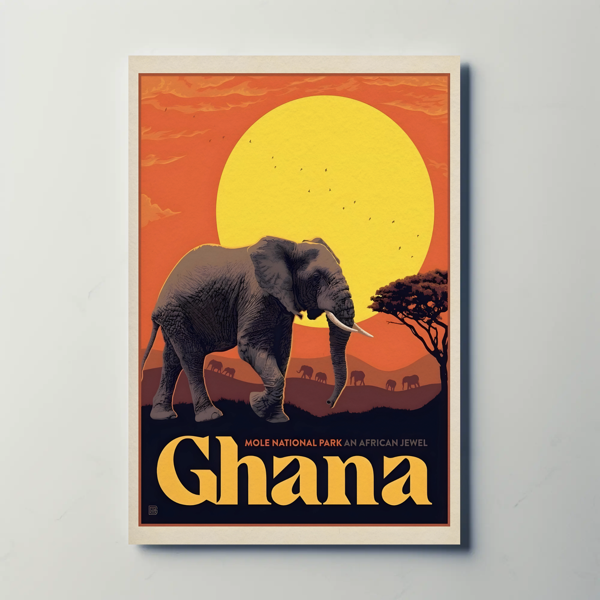 Mole National Park African Wildlife Adventure Travel Poster