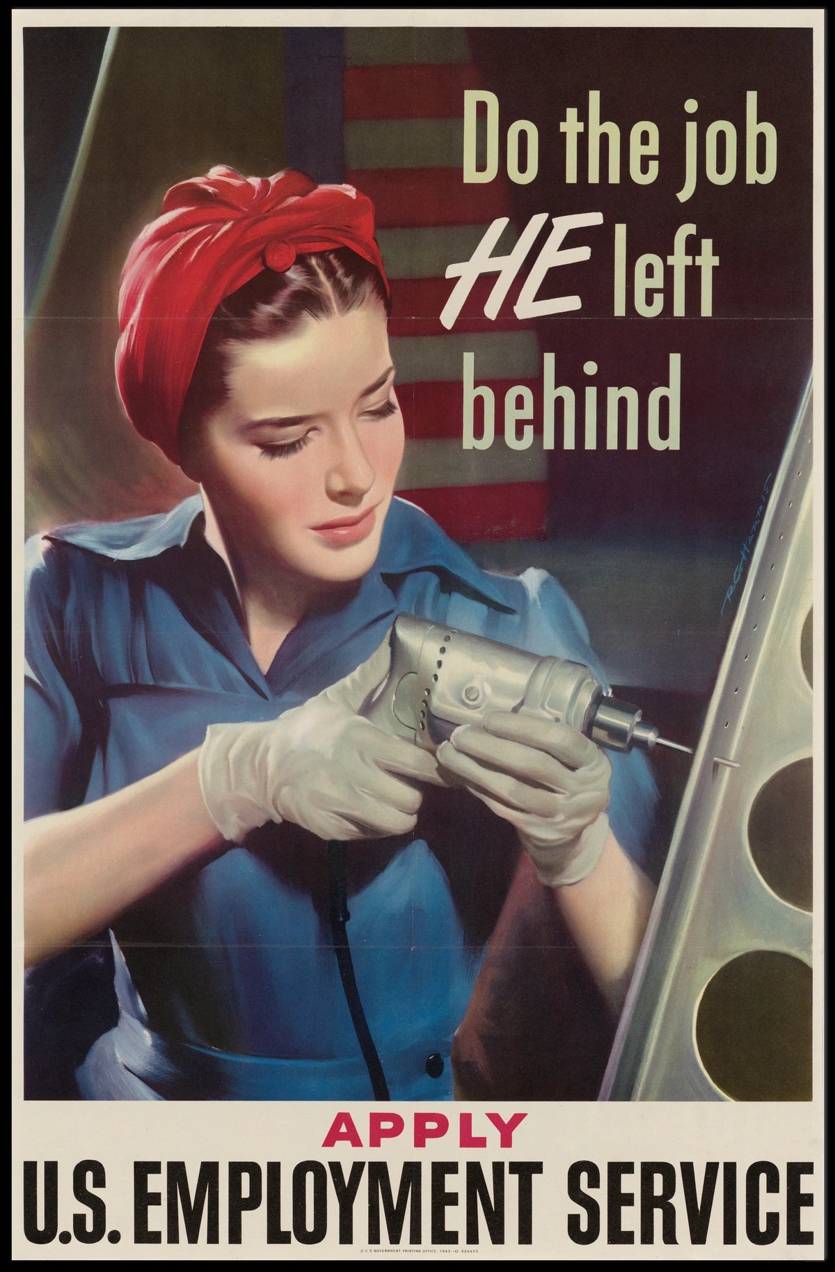 Rosie the Riveter WWII Propaganda Vintage Poster