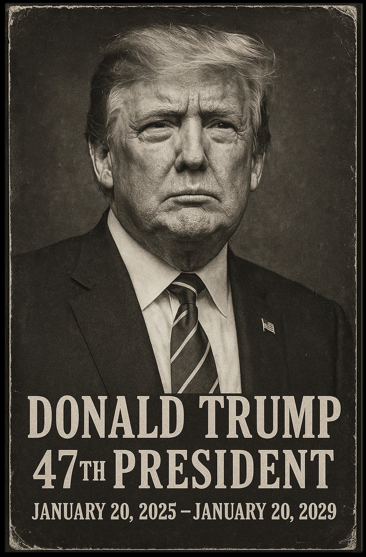 Donald Trump 47th President Patriotic Wall Poster