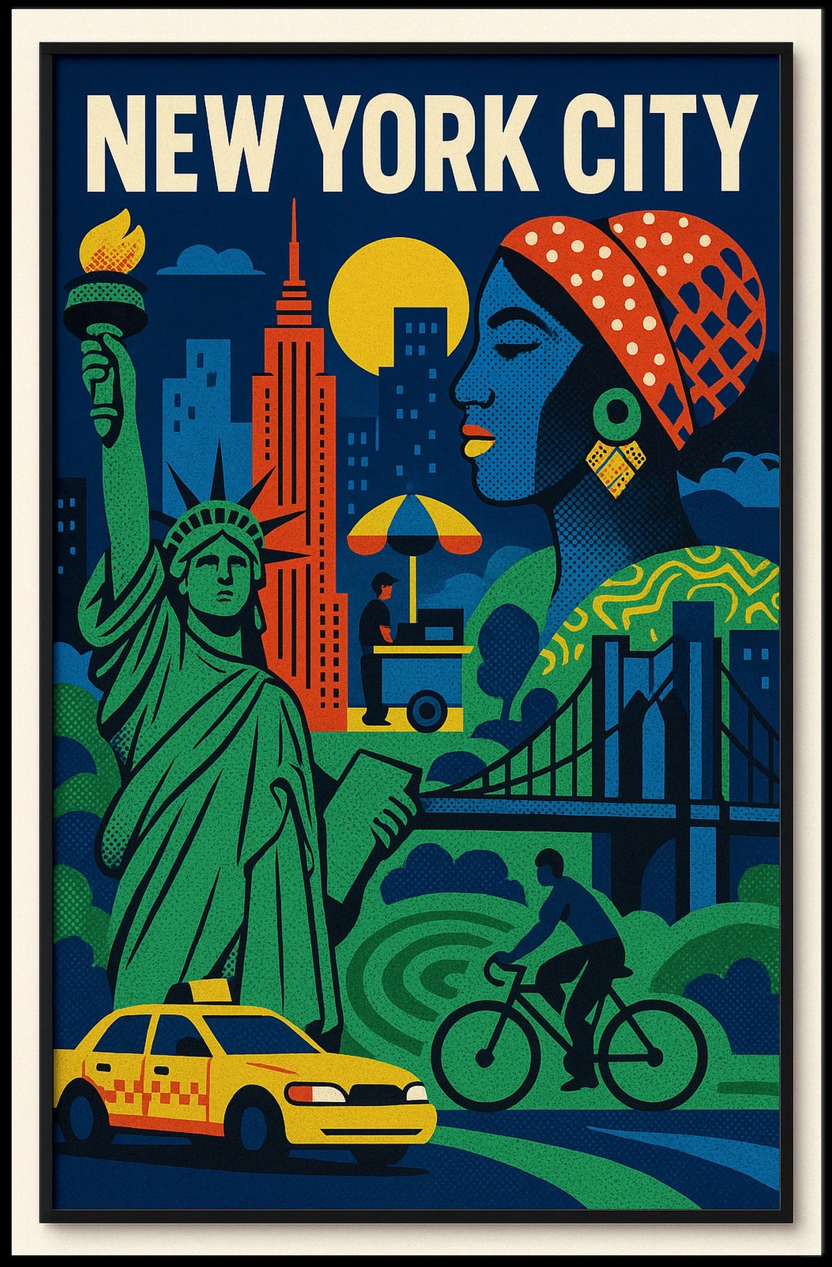 New York City Poster Abstract Travel Colorful Wall Art