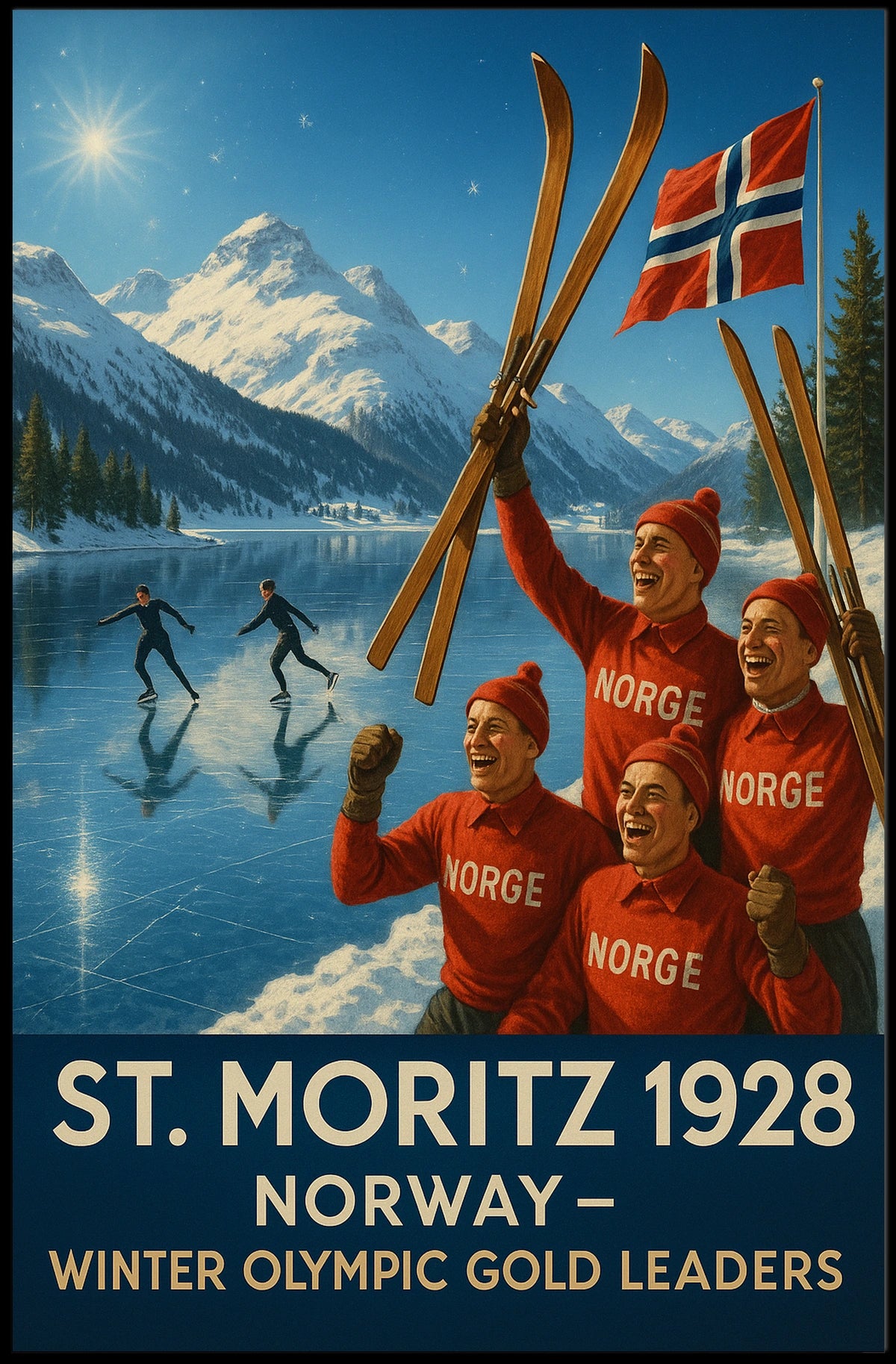 St. Moritz 1928 Norway Winter Olympic Poster