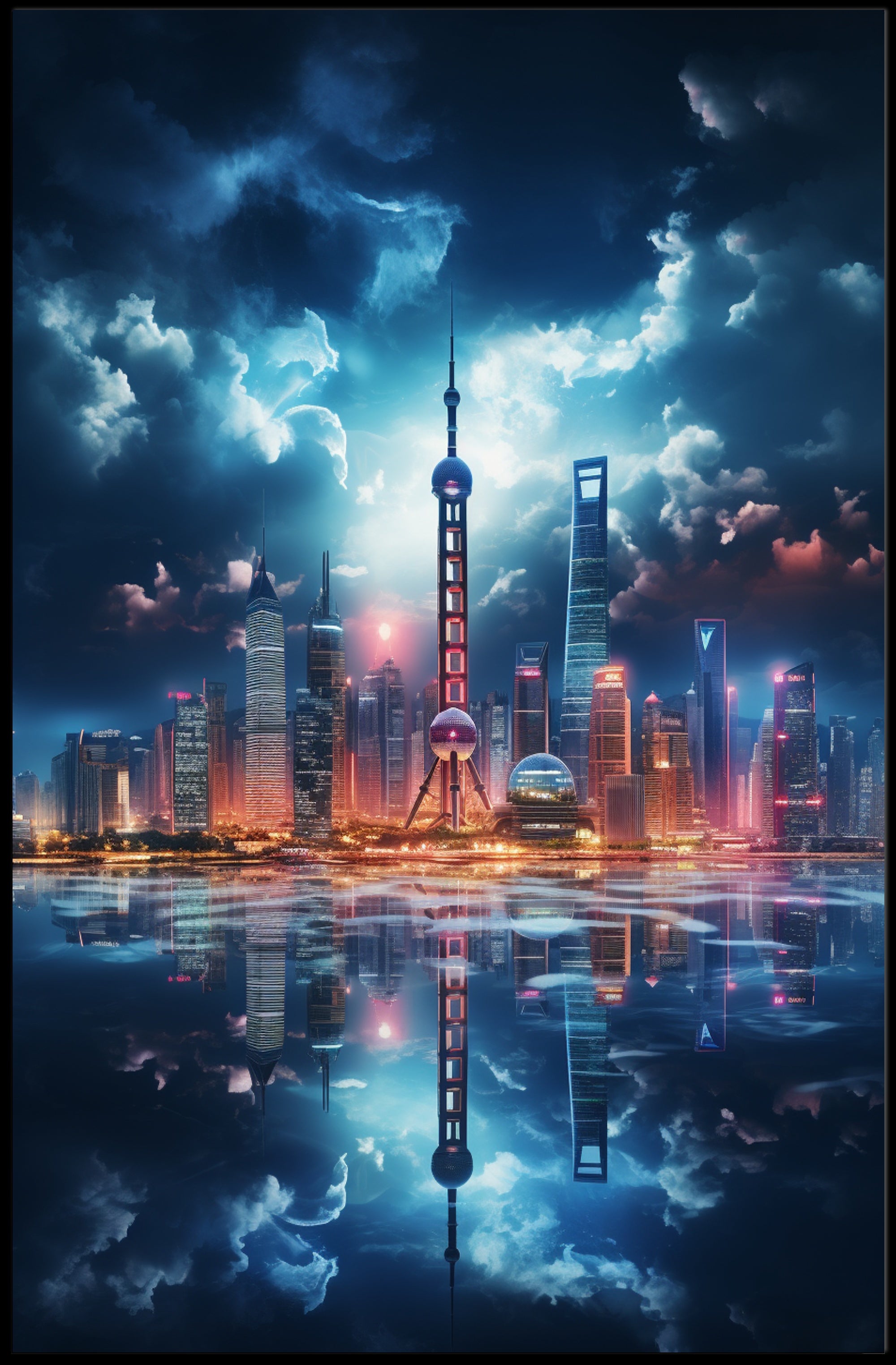 Reflections Of A Modern Skyline Modern Poster