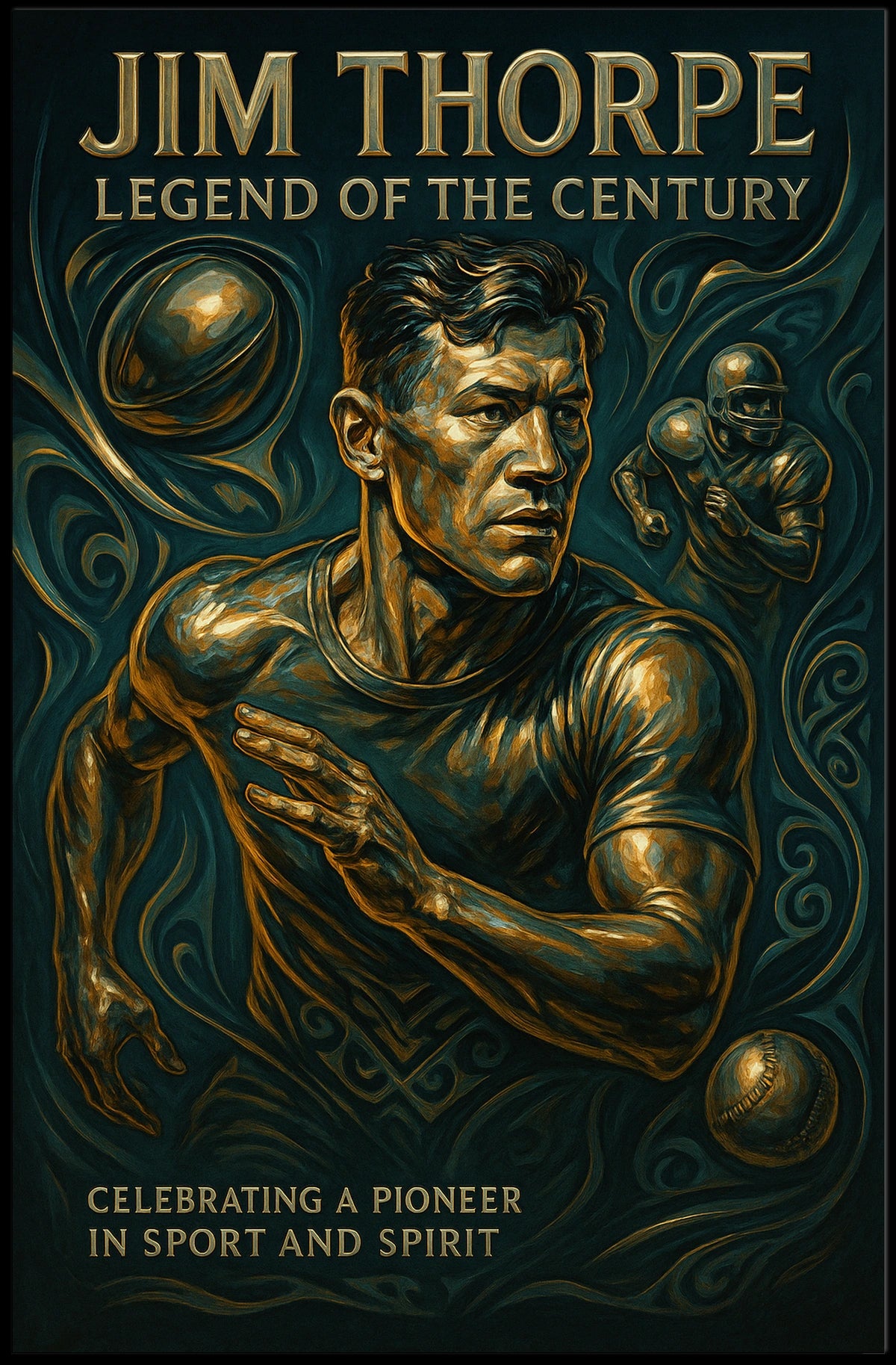 Jim Thorpe Iconic Sports Legend Poster