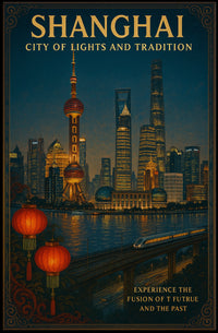 Shanghai City Of Lights And Tradition Poster
