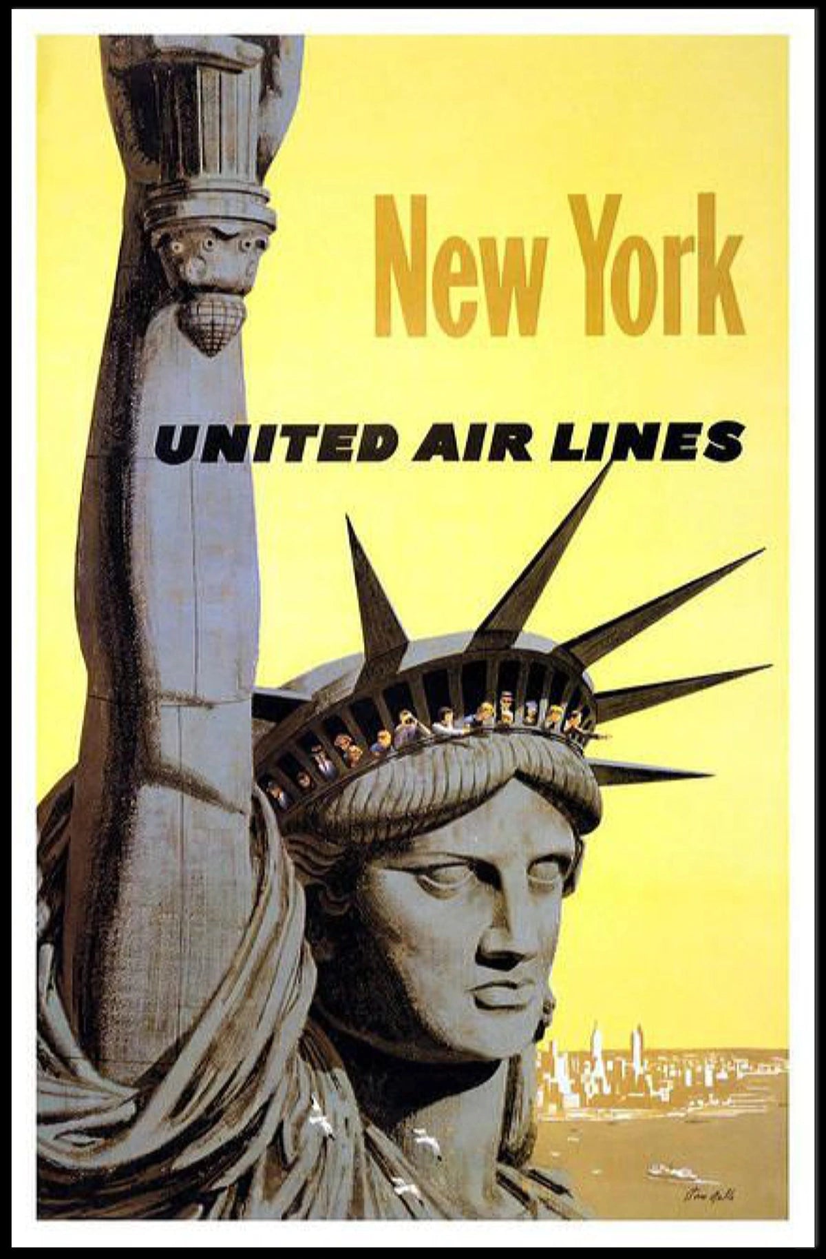 Statue Of Liberty Vintage Travel Poster Art For Home Decor