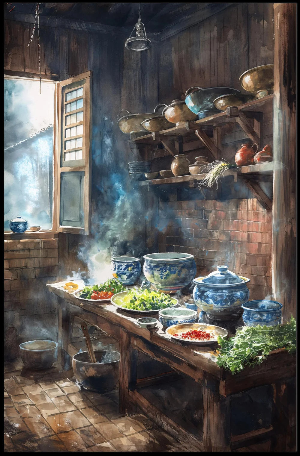 Vintage Cityscape Art Deco Style Poster