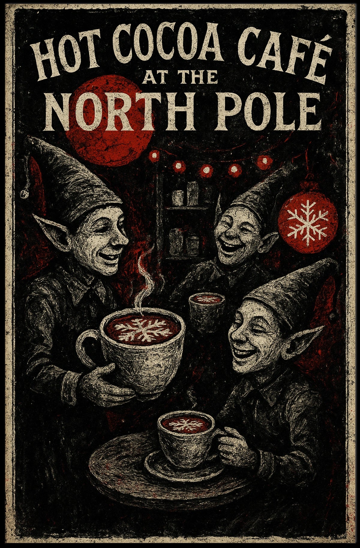 Hot Cocoa Cafรฉ At The North Pole Poster
