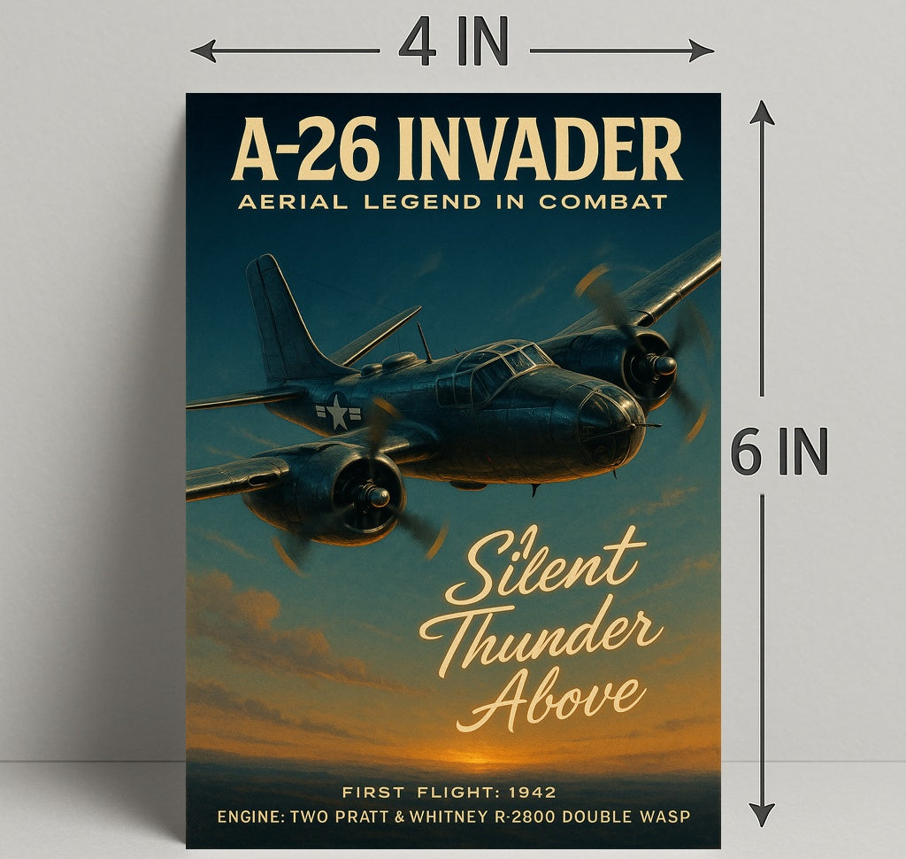 A-26 Invader Vintage WWII Aviation Art Poster