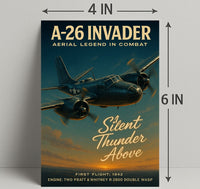 A-26 Invader Vintage WWII Aviation Art Poster