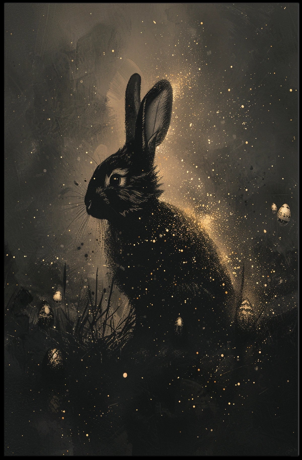 Enchanted Night Rabbit Poster