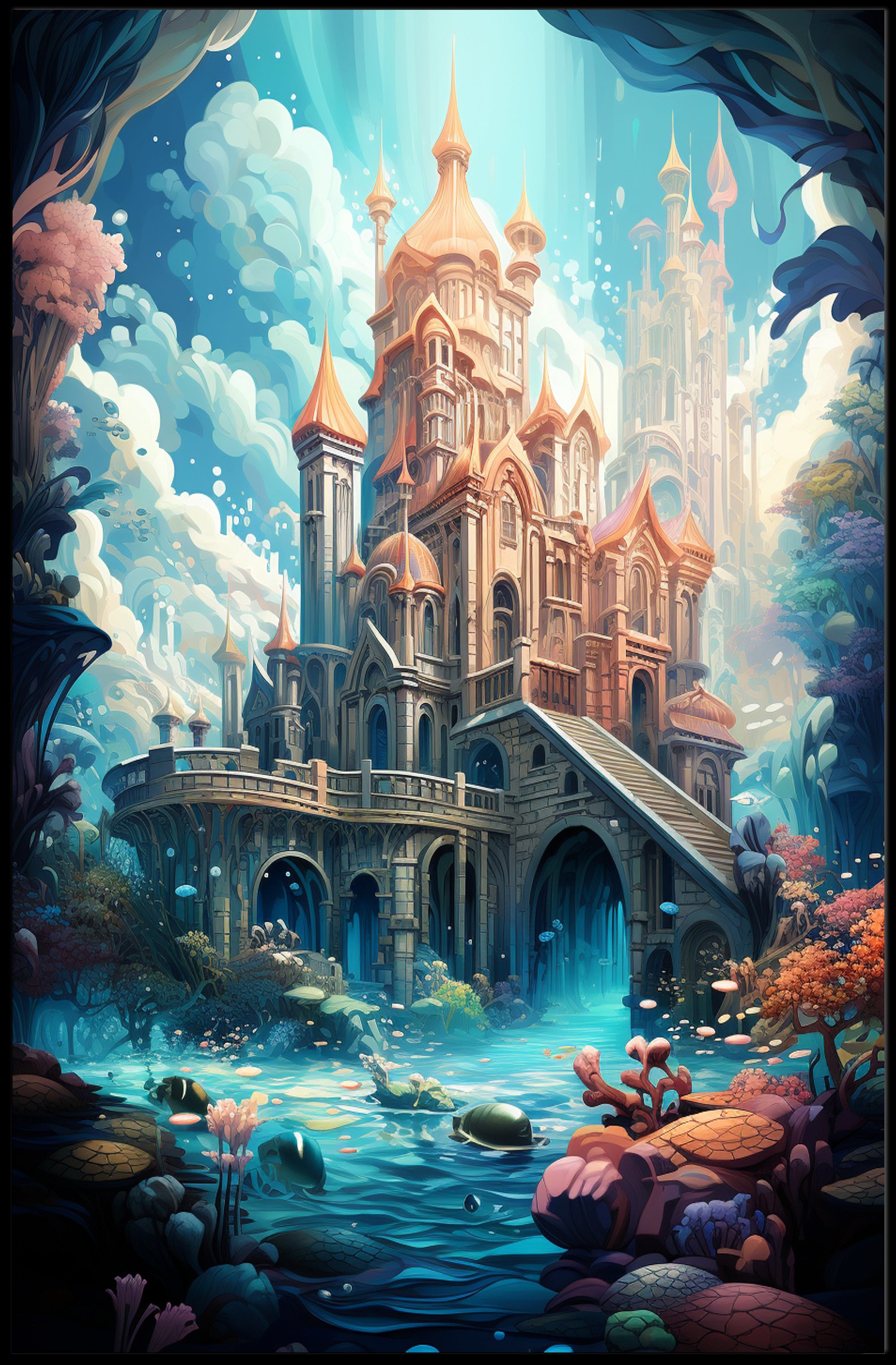 Enchanted Castle By The Sea Poster