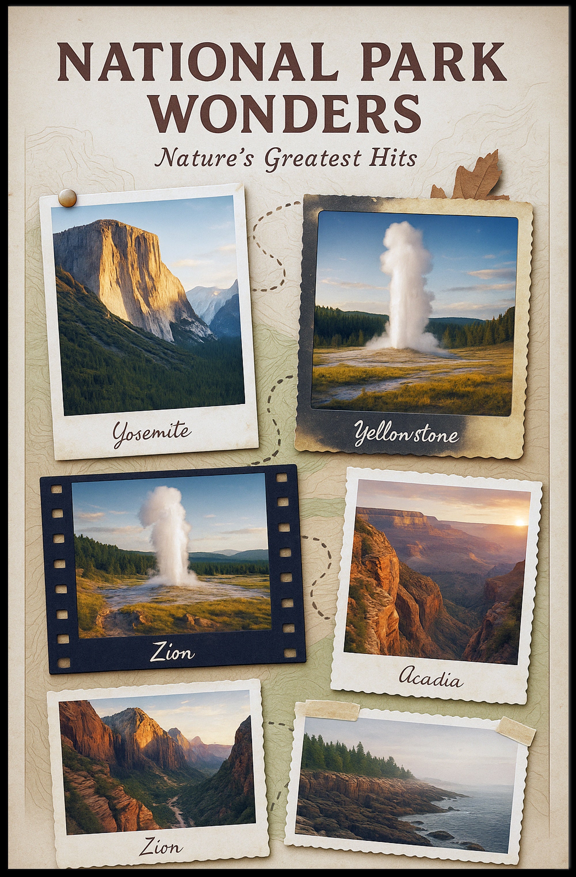National Park Wonders Poster PosterGoat