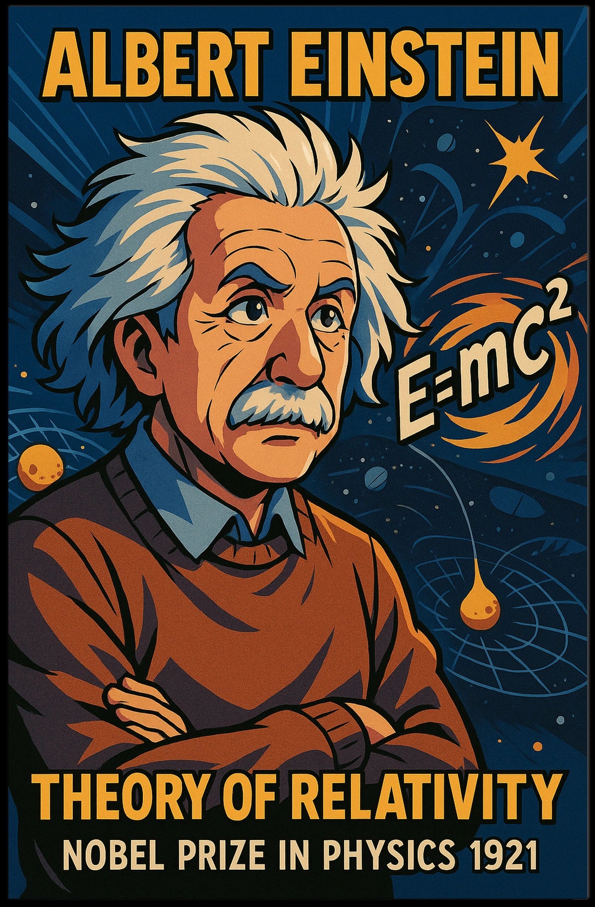 Einstein Relativity Vintage Science Inspiring Poster