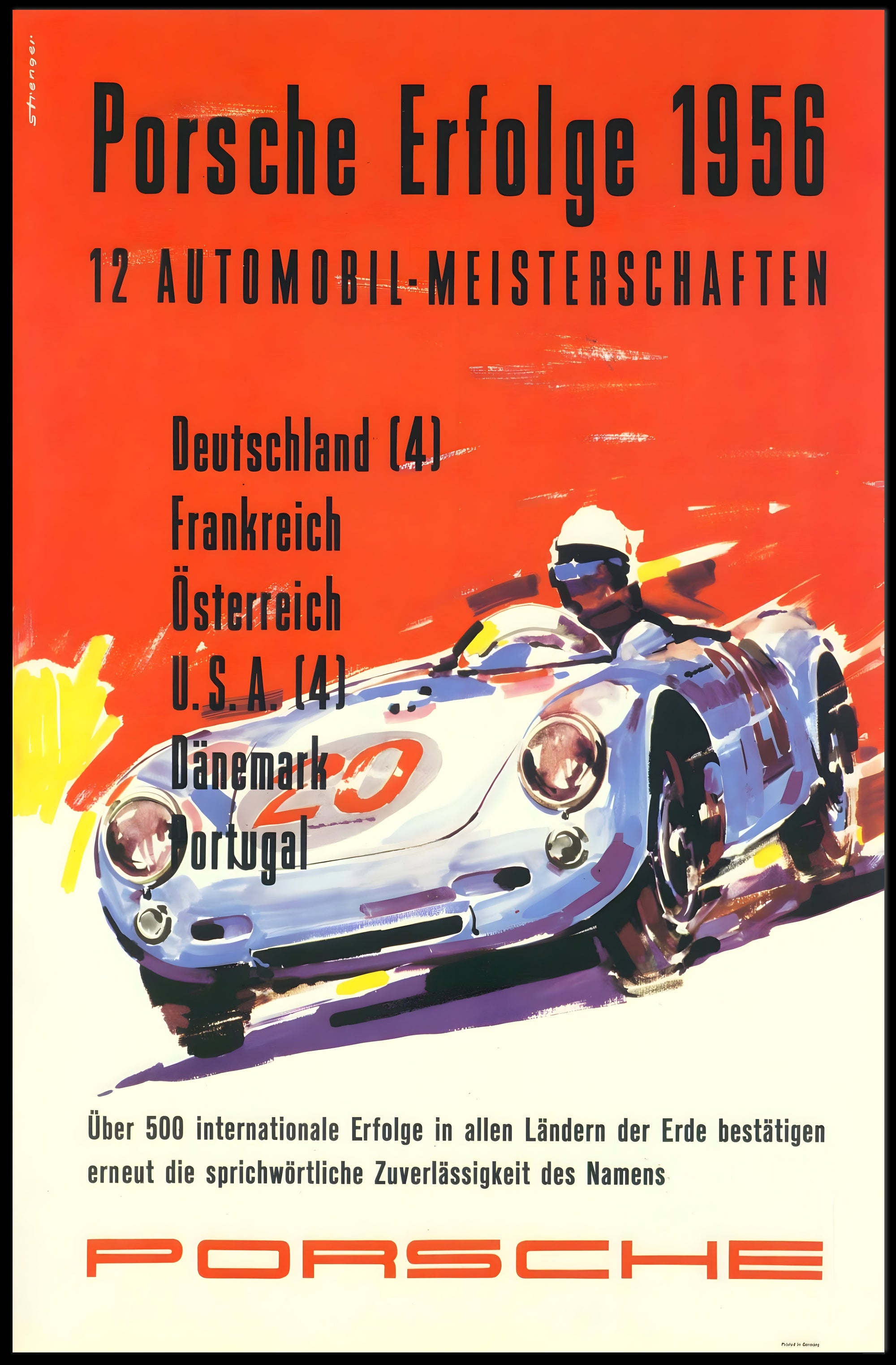 Porsche Racing Achievements 1956 Poster
