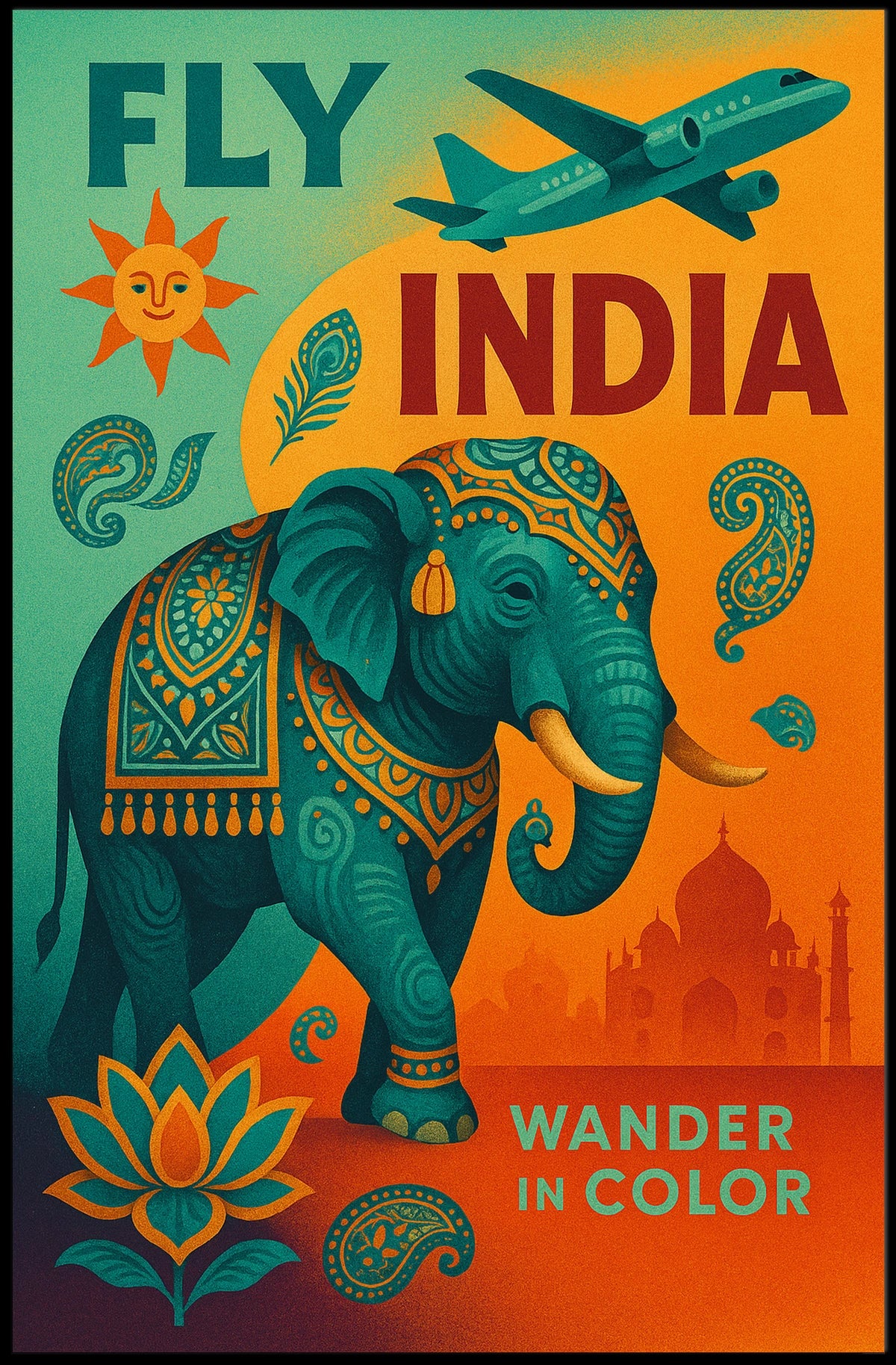 Fly India Wander In Color Poster