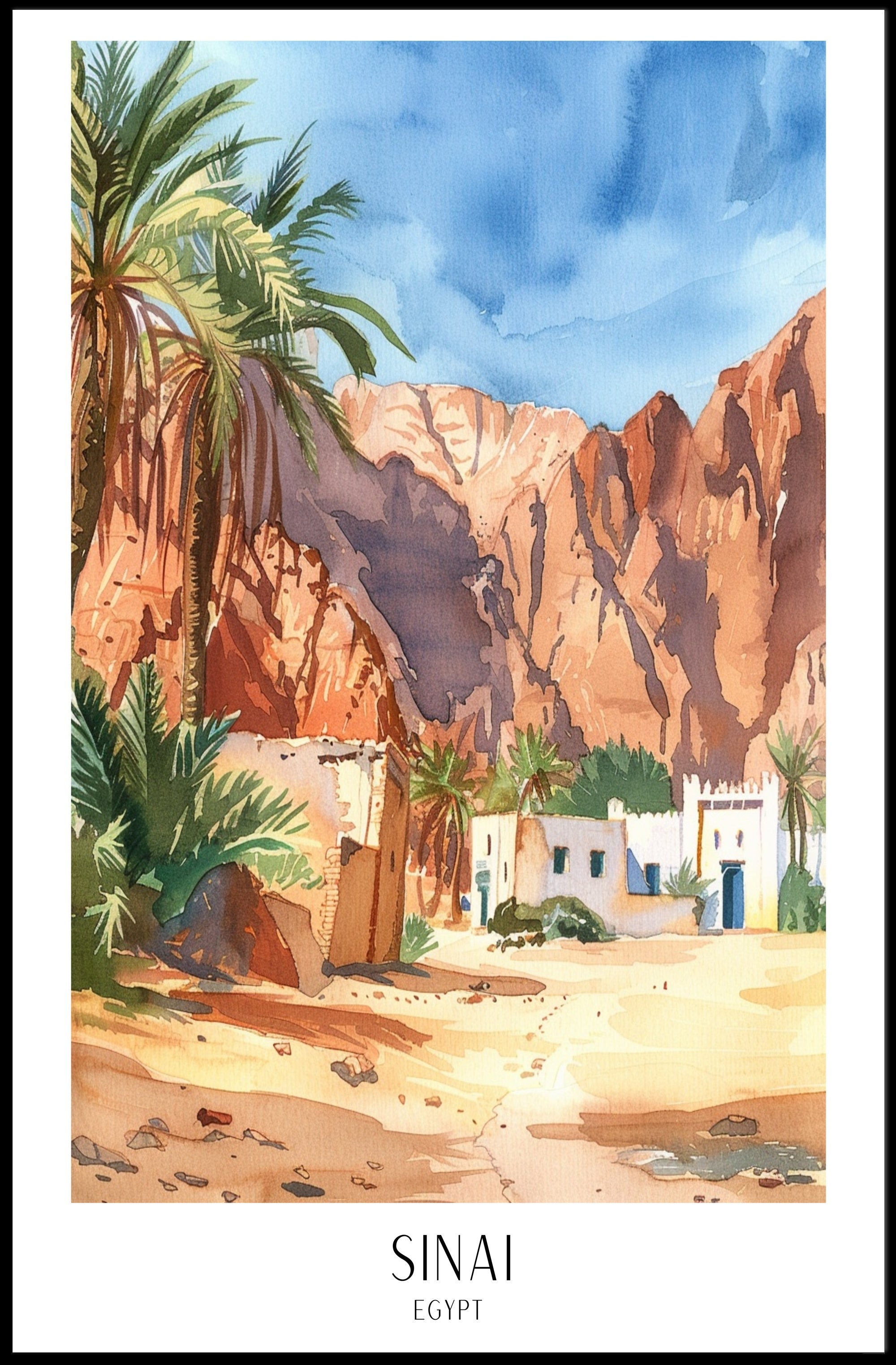 Picturesque Sinai Desert Scene: Travel Poster PosterGoat