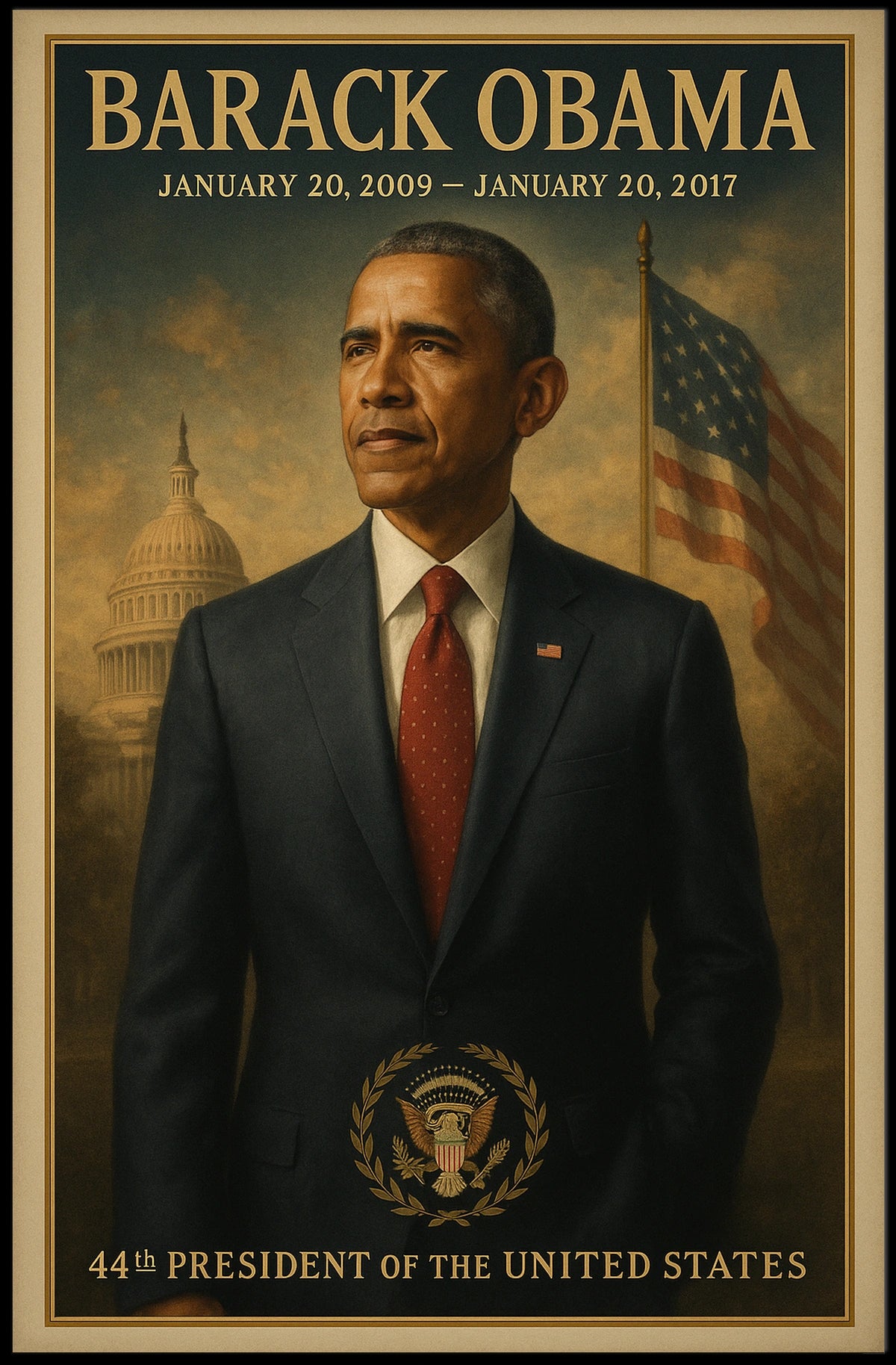 Presidential Portrait Art in Political or Propaganda Poster
