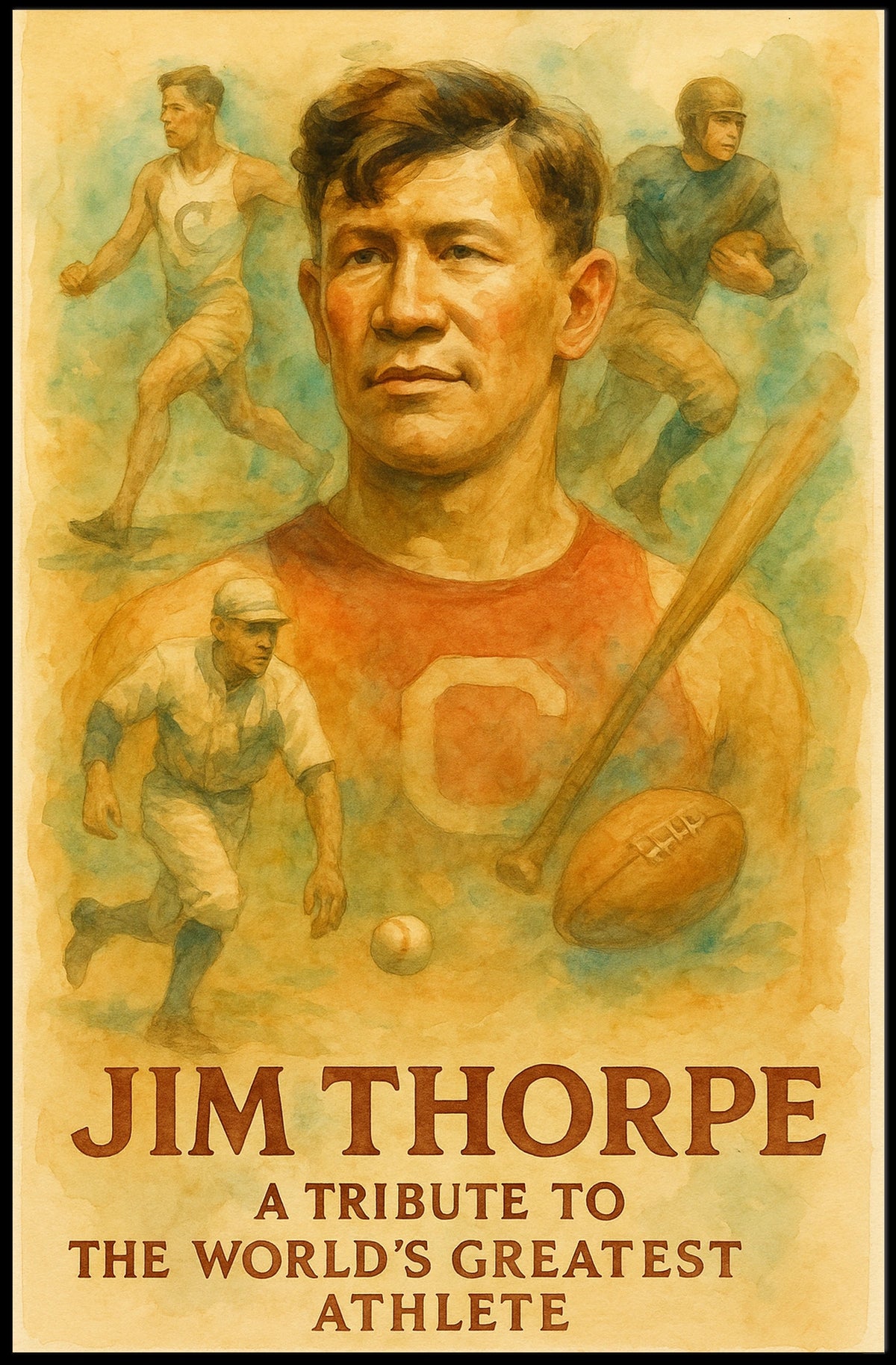 Jim Thorpe Celebrating Legendary Athleticism Poster